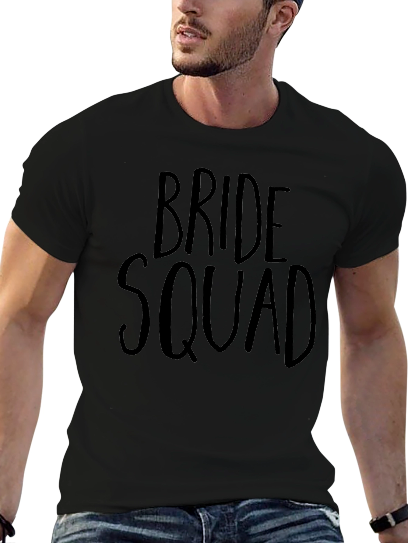 Bride Squad T-Shirt - Black Crew Neck Tee