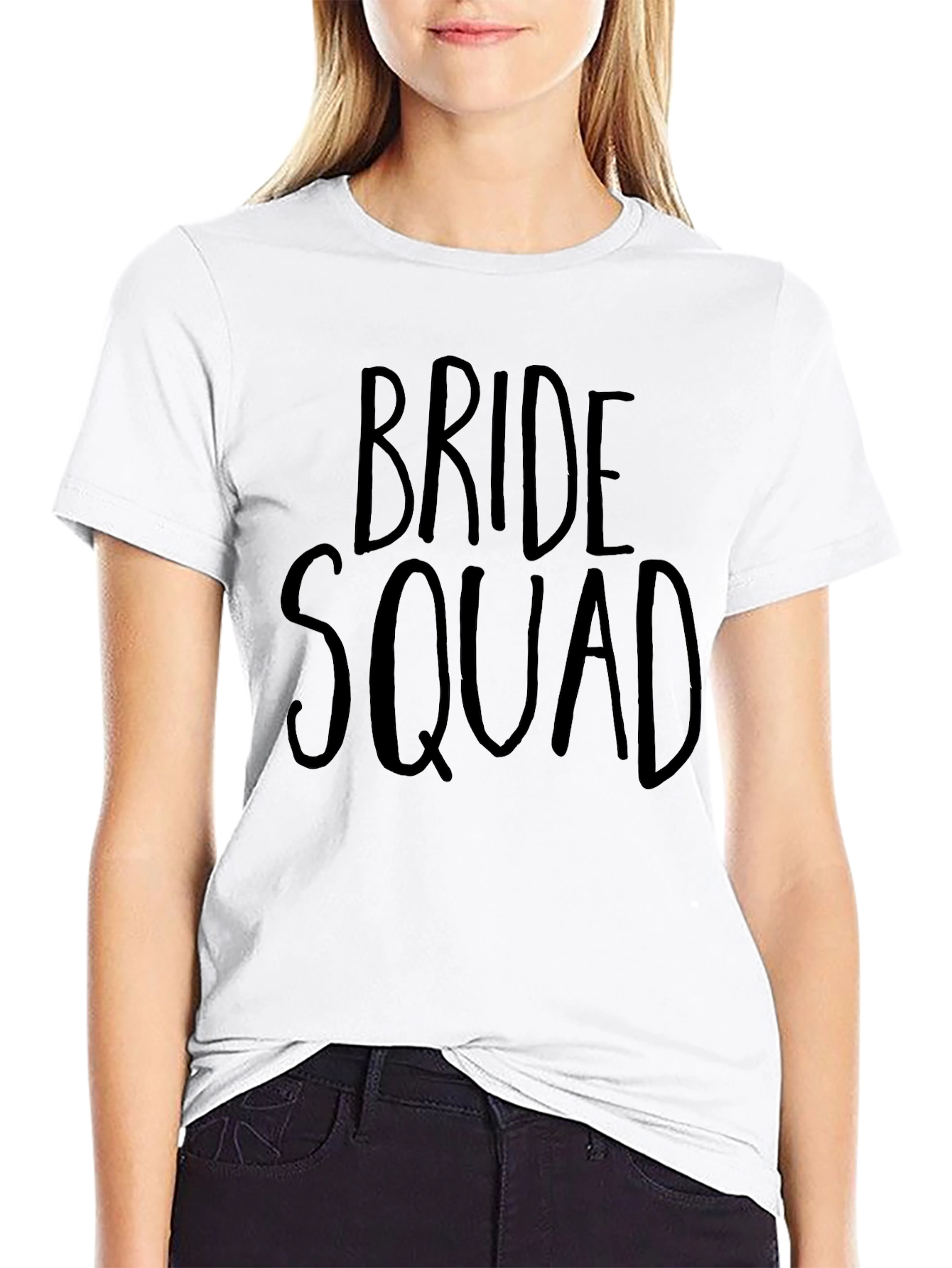 Bride Squad T-Shirt - Black Crew Neck Tee