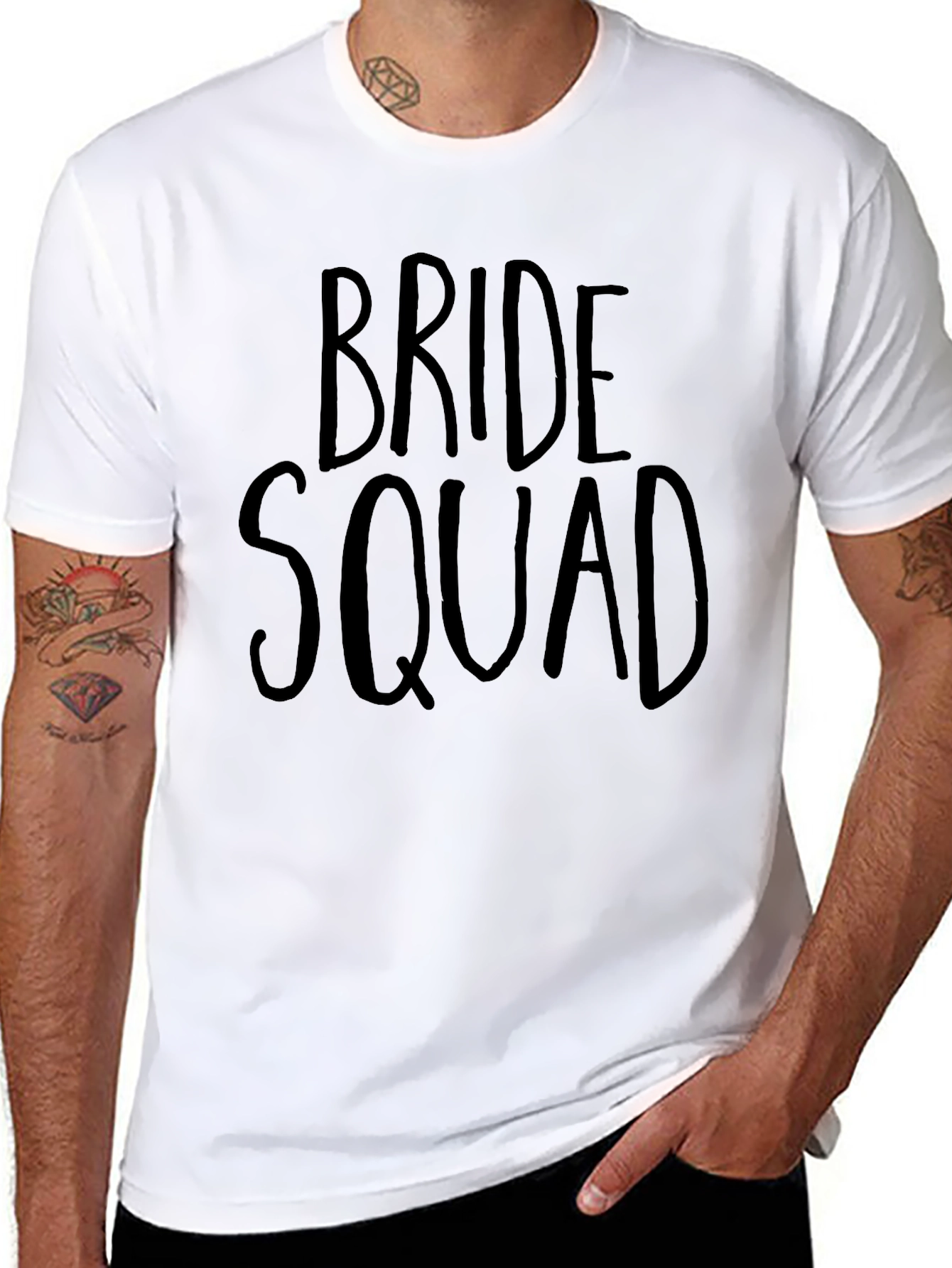 Bride Squad T-Shirt - Black Crew Neck Tee