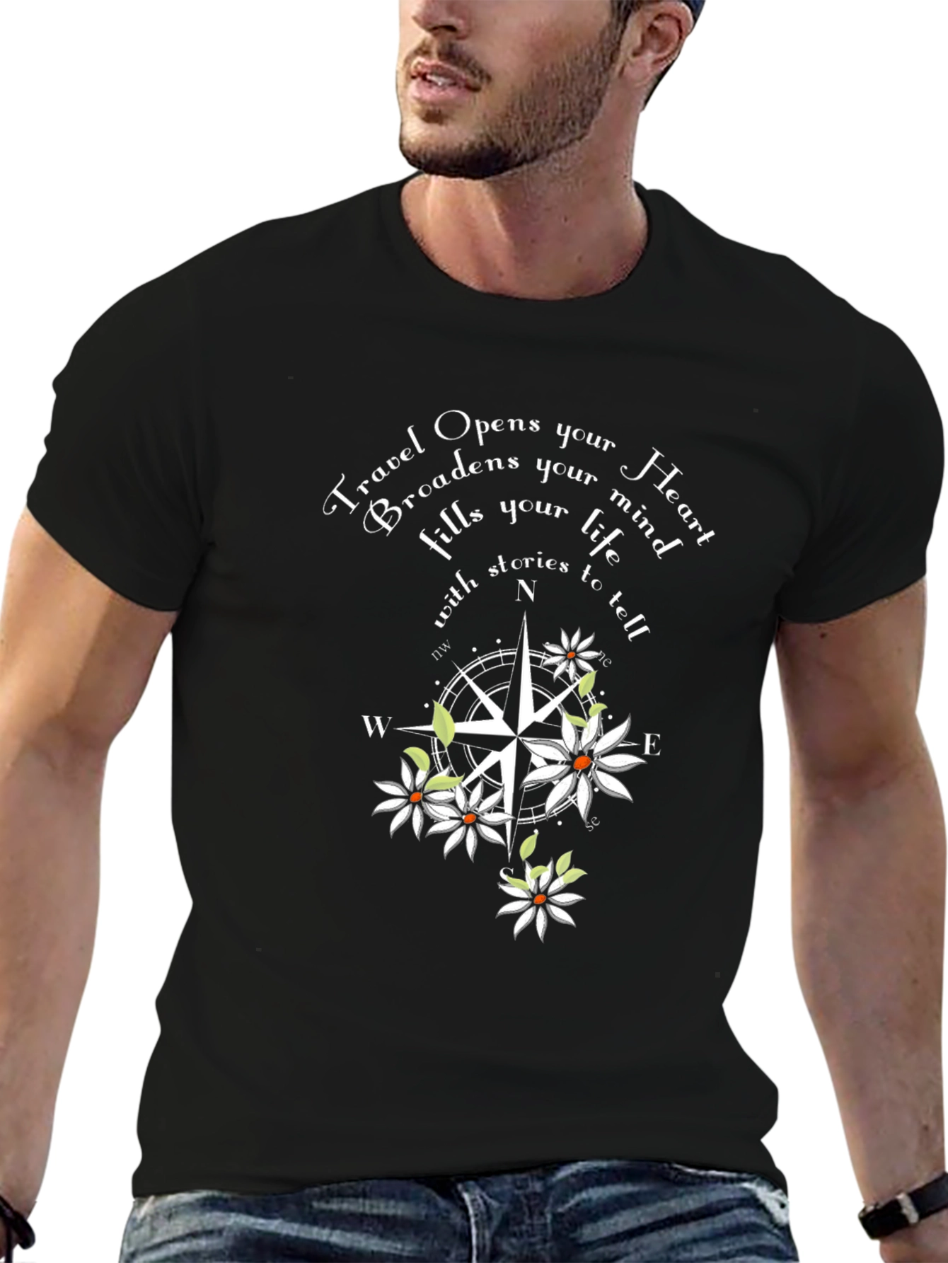 Travel Compass Graphic T-Shirt