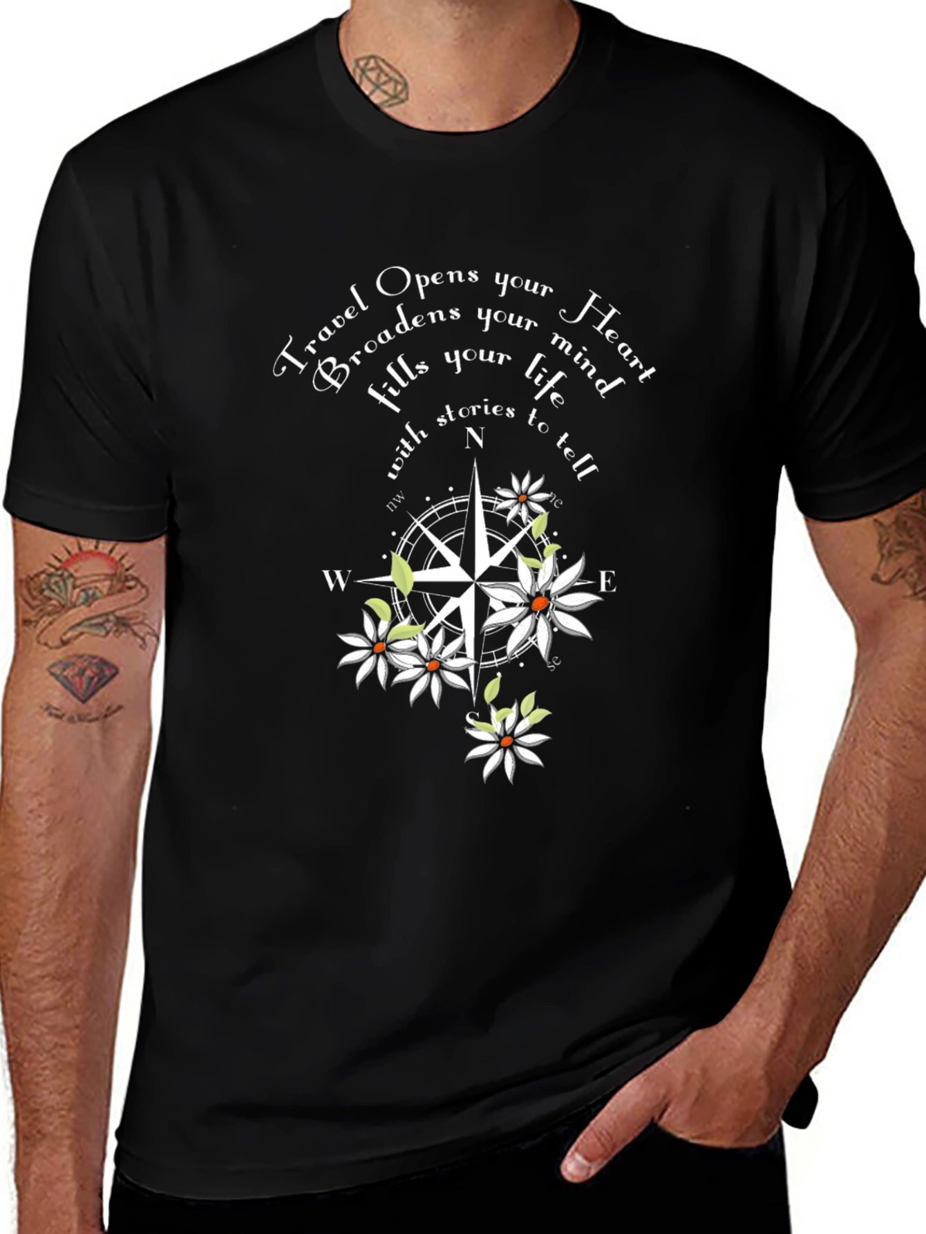 Travel Compass Graphic T-Shirt