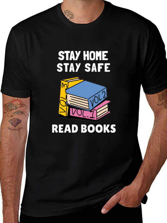 Stay Home Stay Safe Read Books Graphic T-Shirt