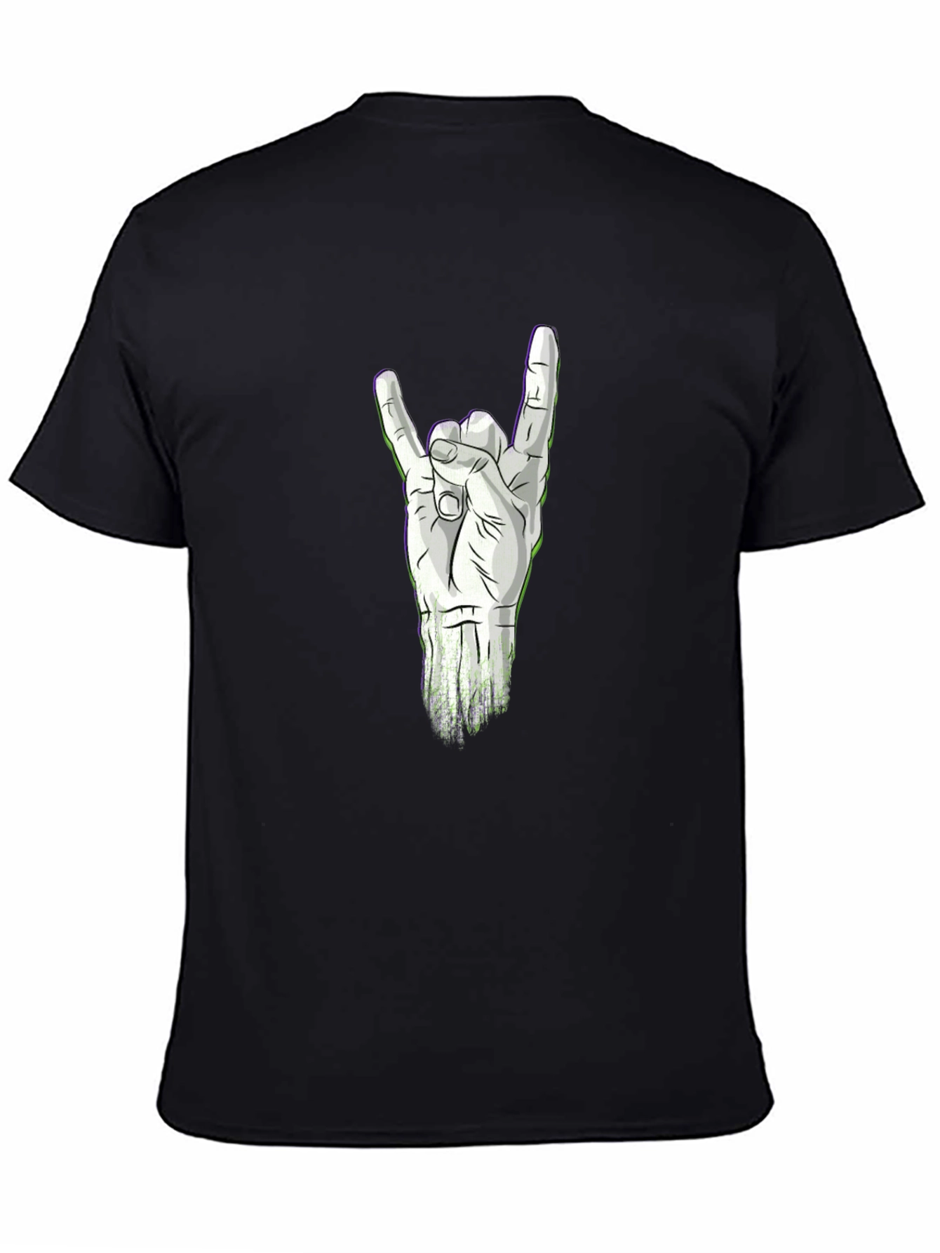 Rock On Hand Graphic T-Shirt - Black
