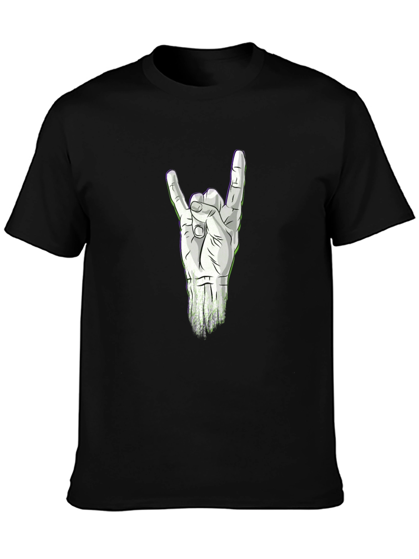 Rock On Hand Graphic T-Shirt - Black