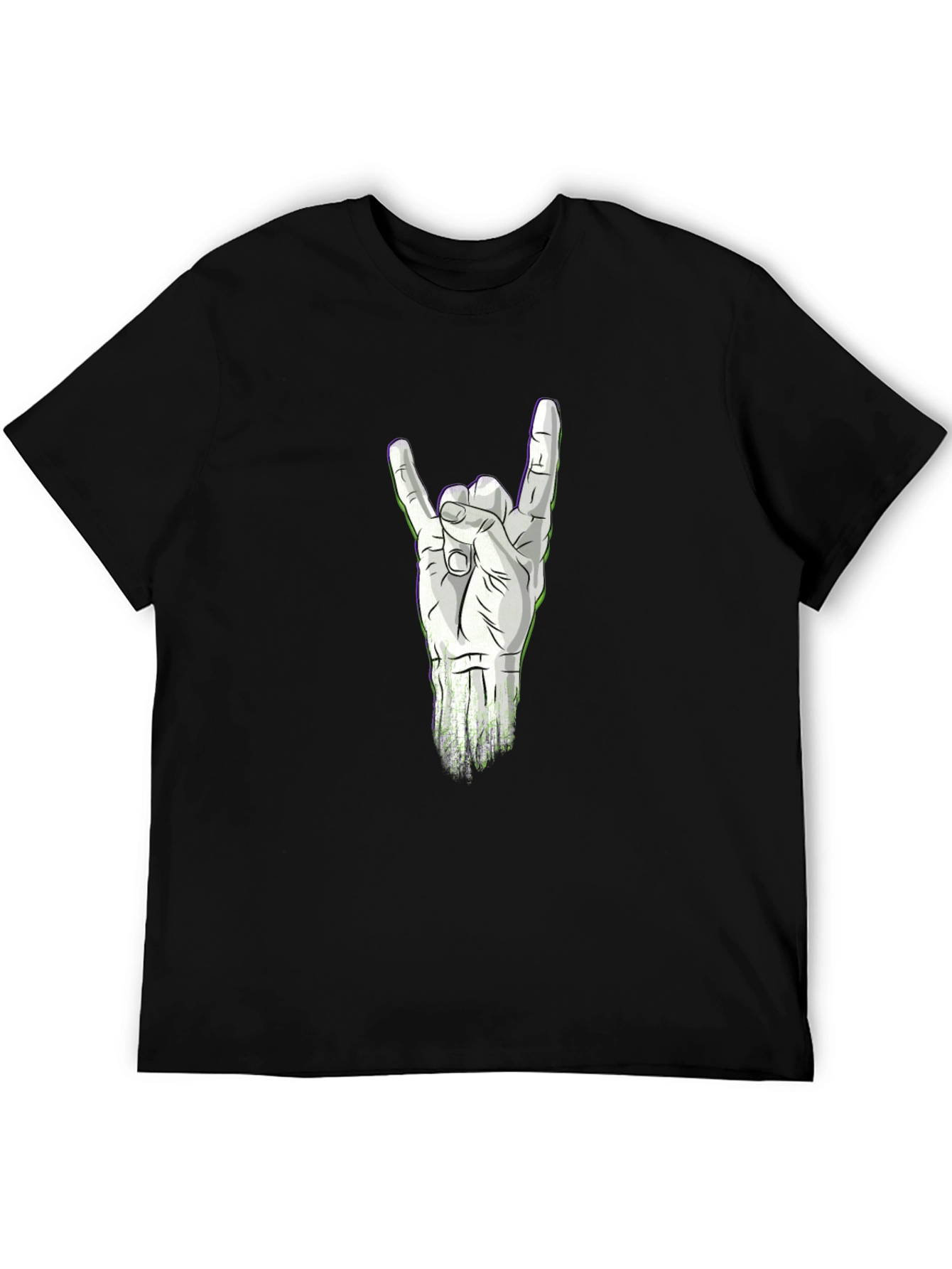 Rock On Hand Graphic T-Shirt - Black