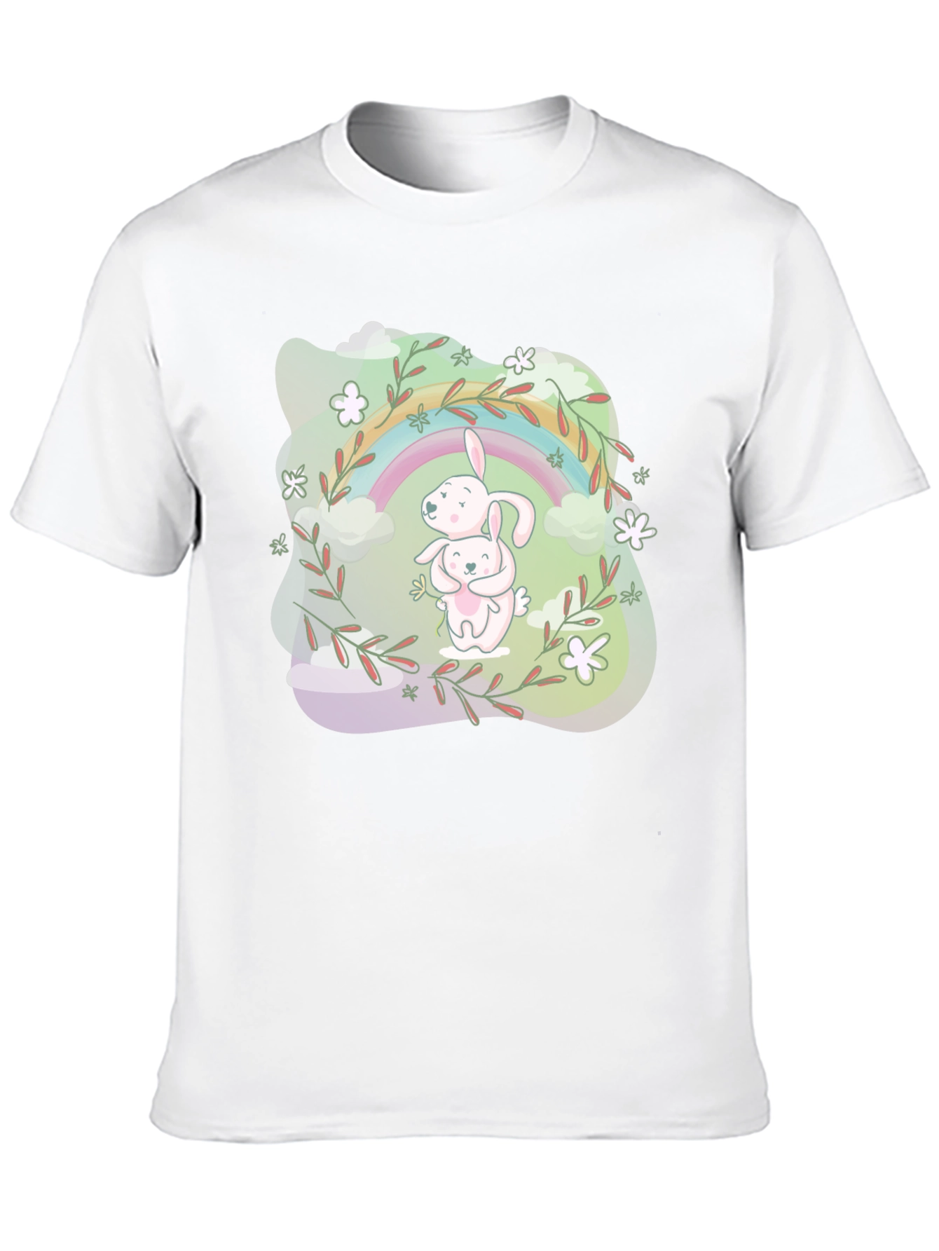 Rainbow Bunny Graphic T-Shirt