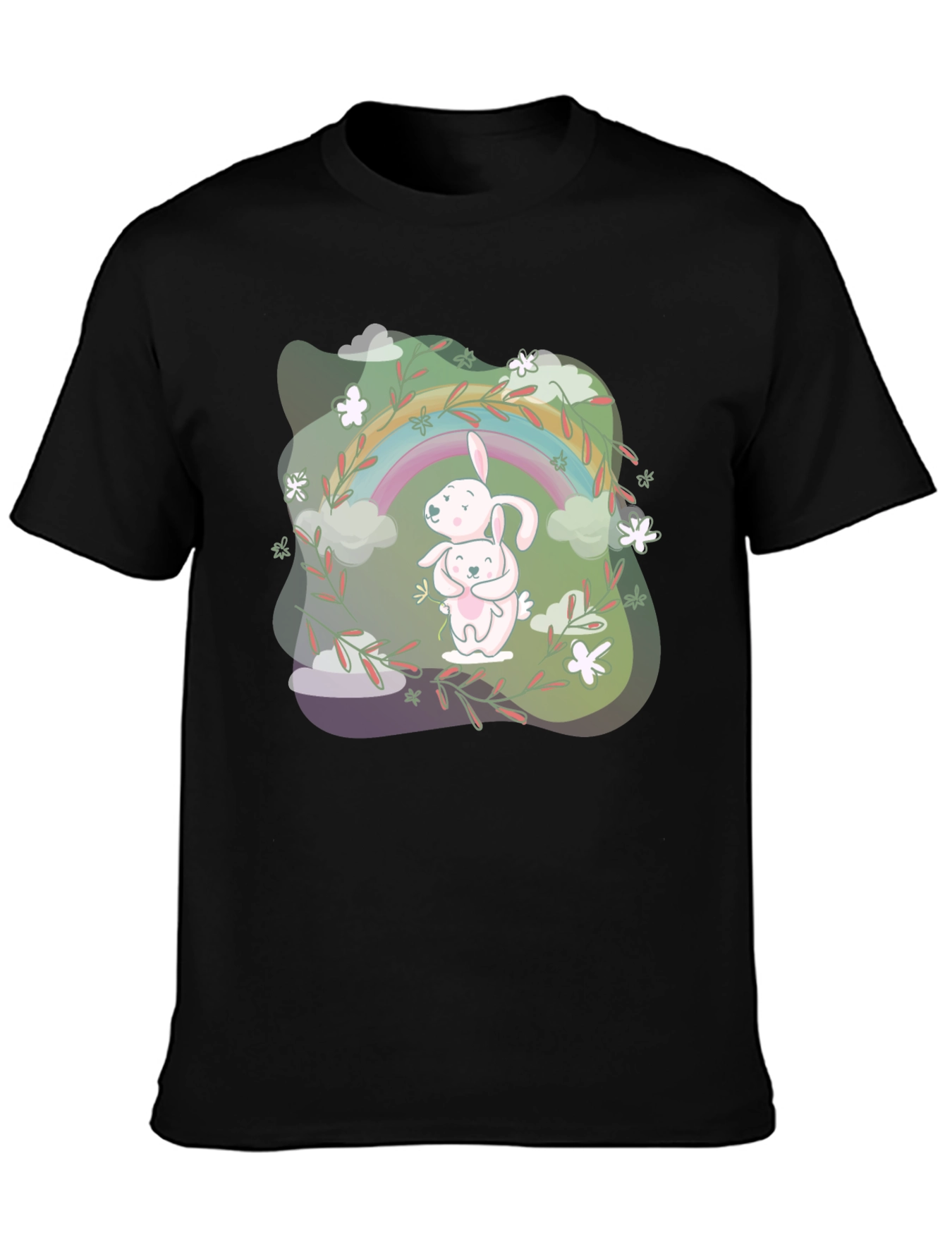 Rainbow Bunny Graphic T-Shirt
