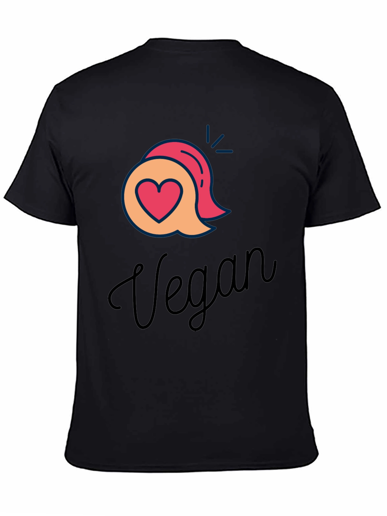 Vegan Graphic T-Shirt - Heart & Speech Bubble Design