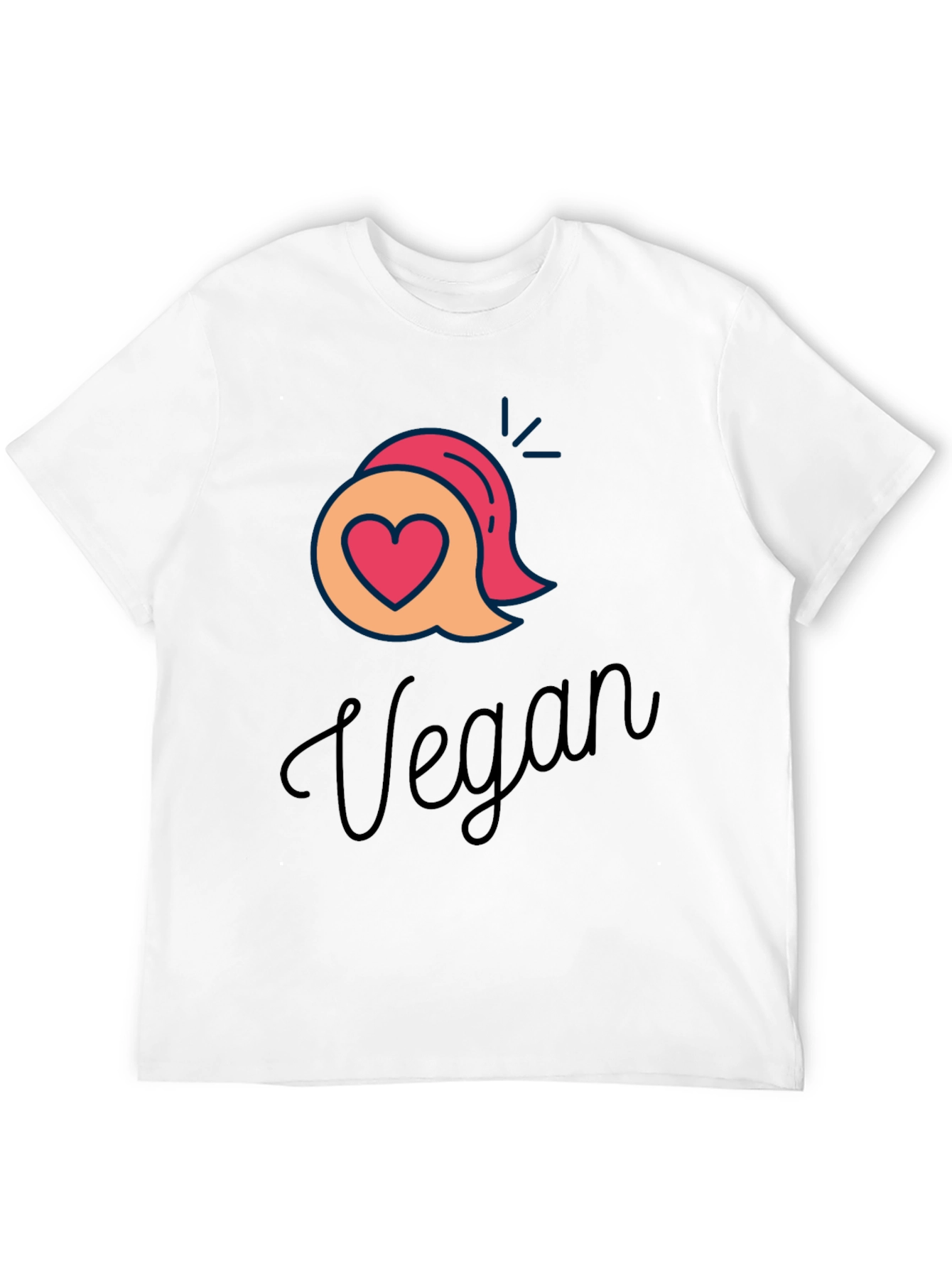 Vegan Graphic T-Shirt - Heart & Speech Bubble Design