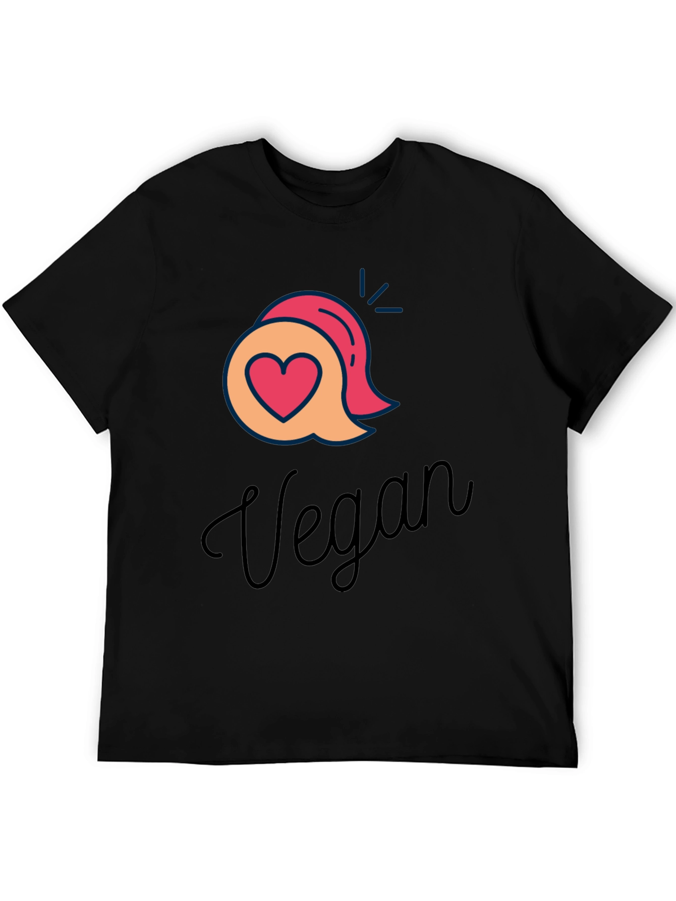Vegan Graphic T-Shirt - Heart & Speech Bubble Design