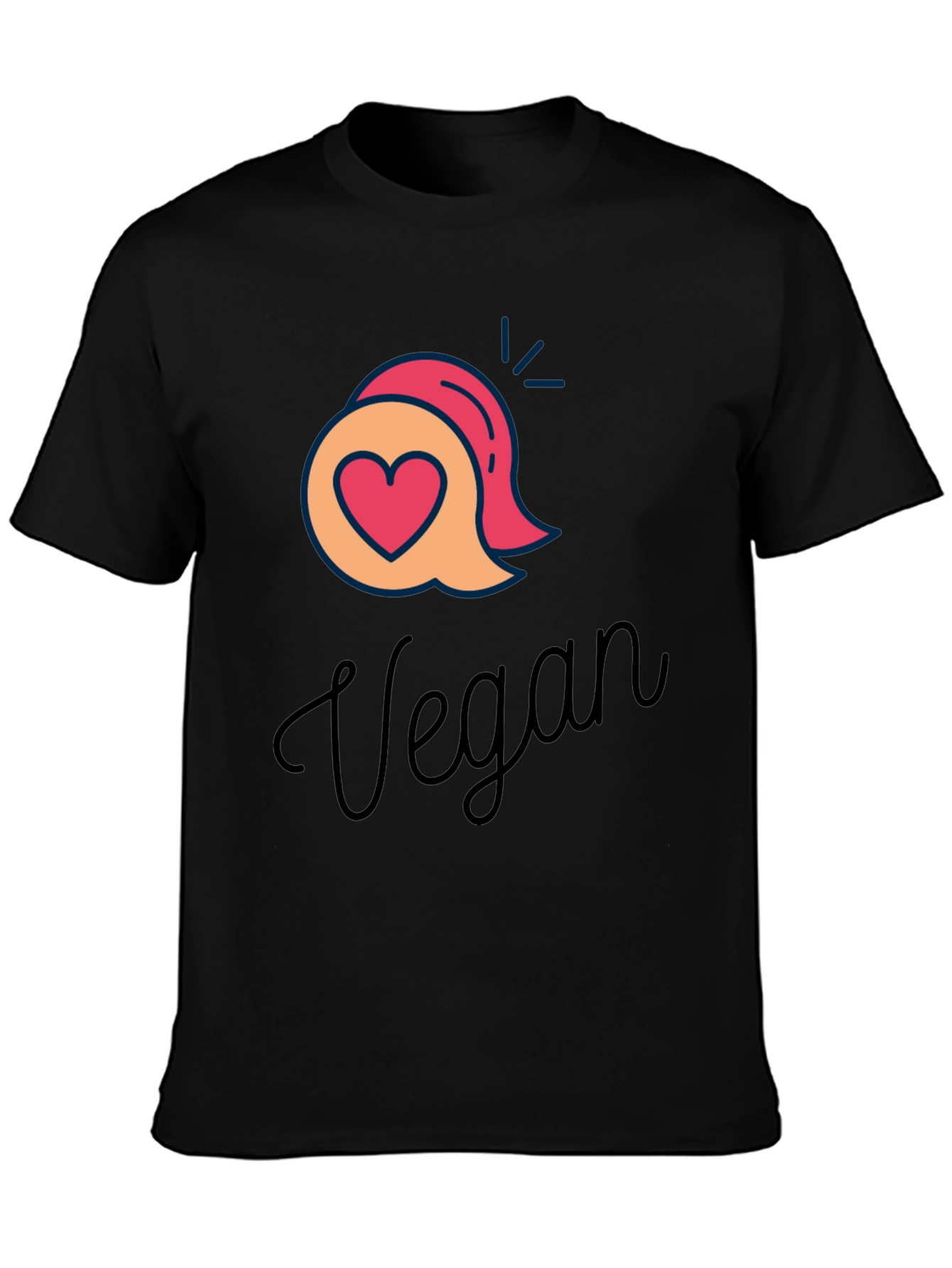 Vegan Graphic T-Shirt - Heart & Speech Bubble Design