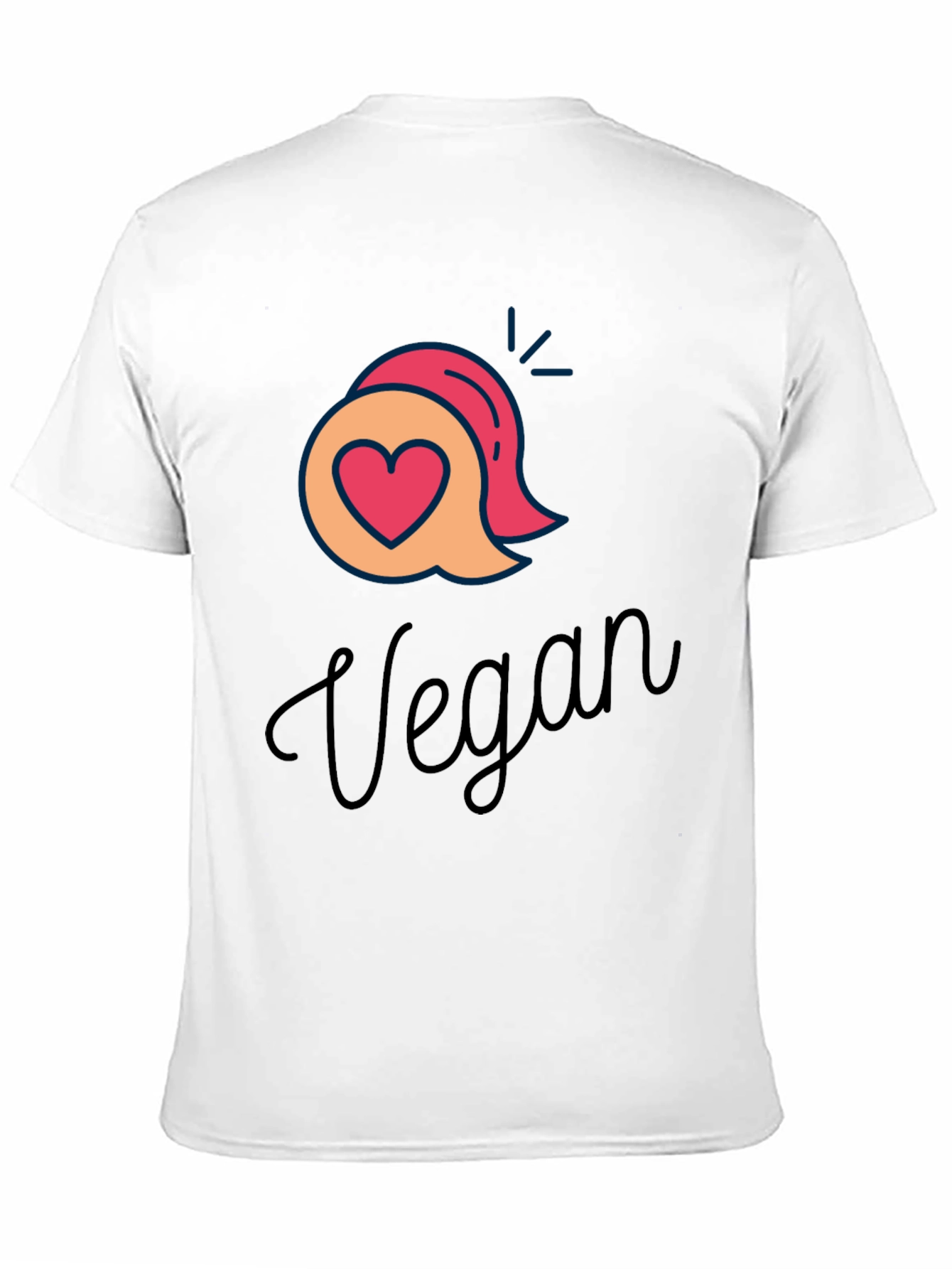 Vegan Graphic T-Shirt - Heart & Speech Bubble Design
