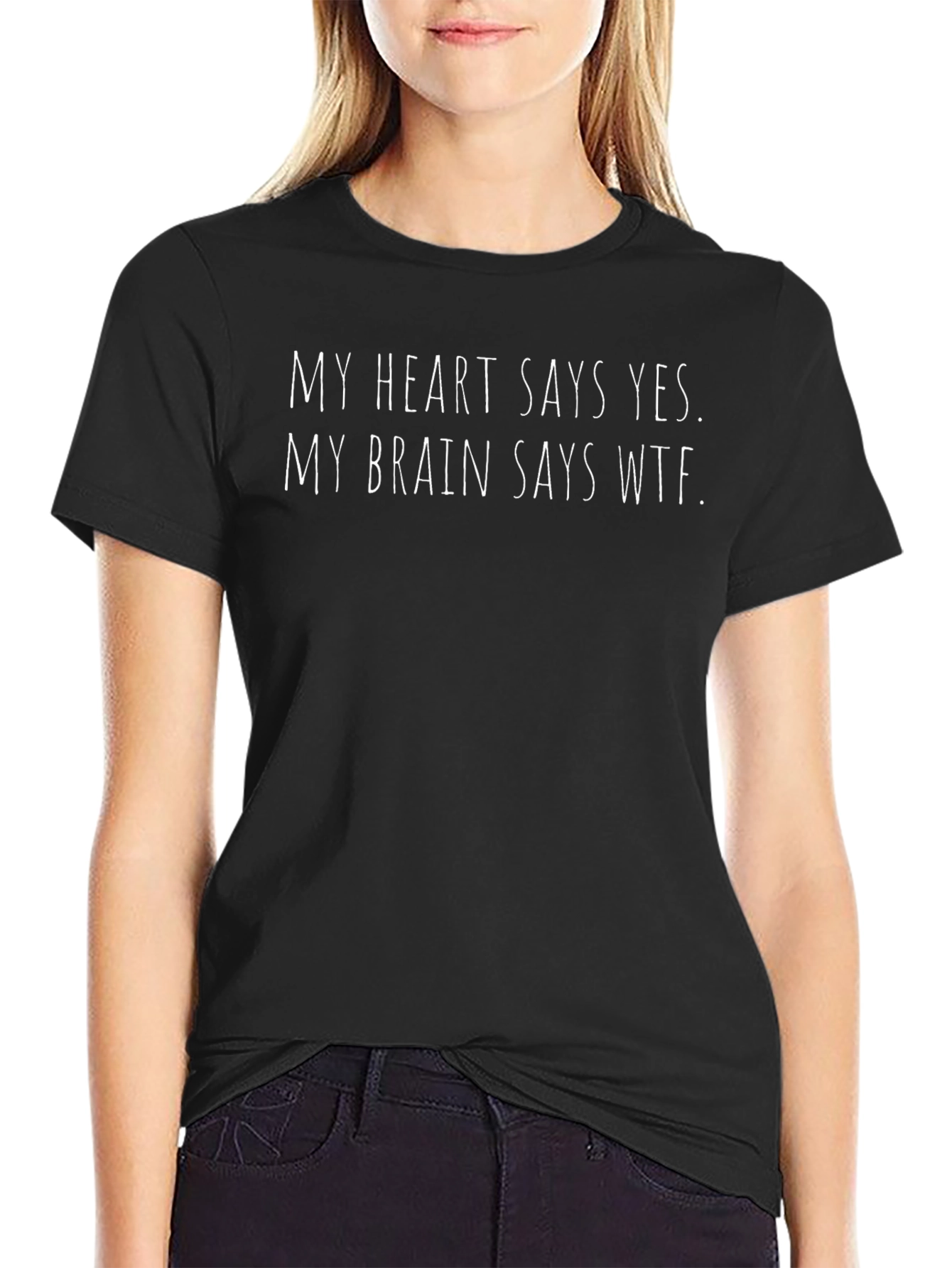 Funny My Heart Says Yes Graphic Tee