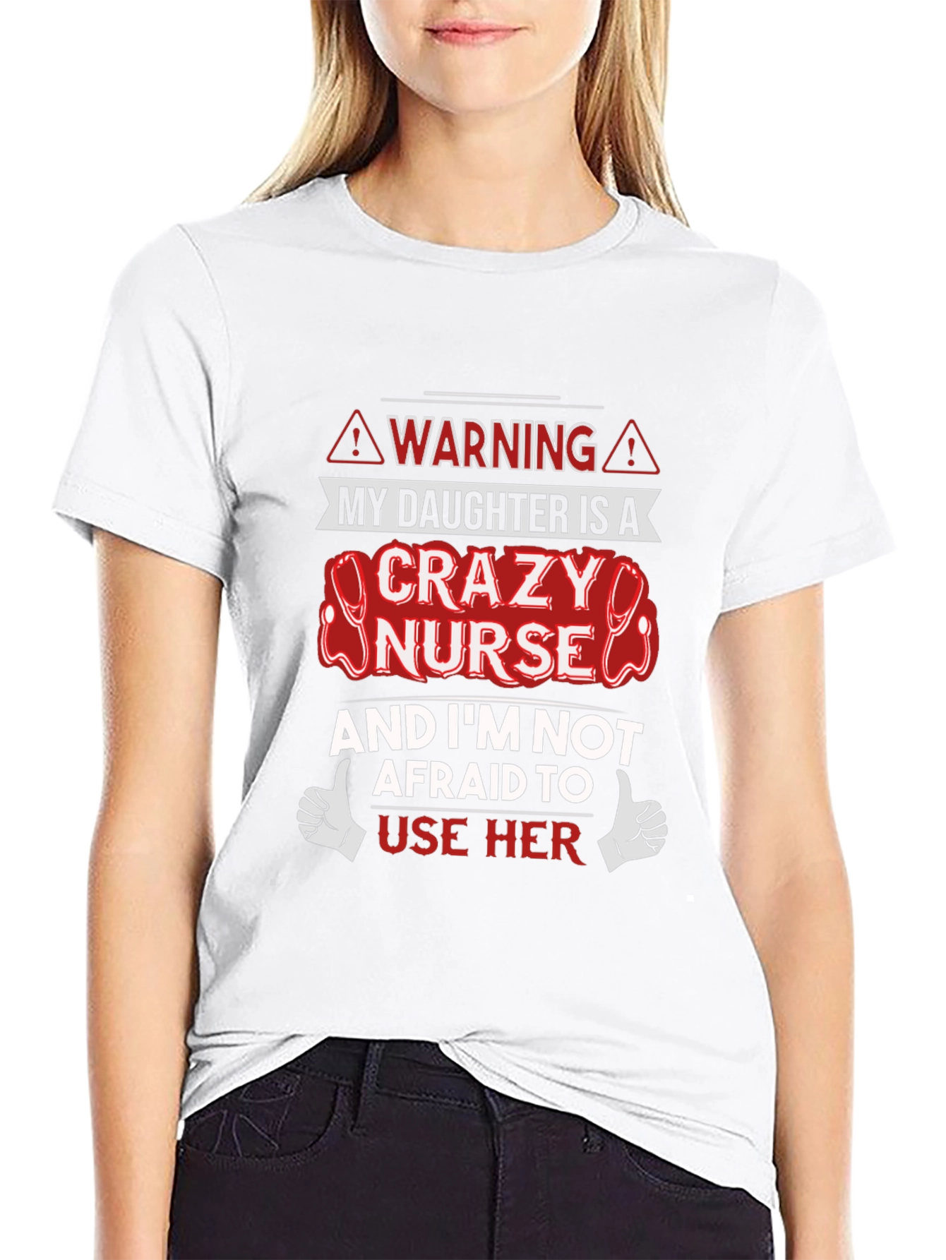 Crazy Nurse Daughter Novelty T-Shirt