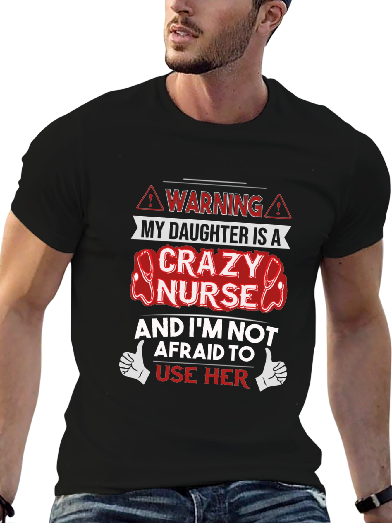 Crazy Nurse Daughter Novelty T-Shirt