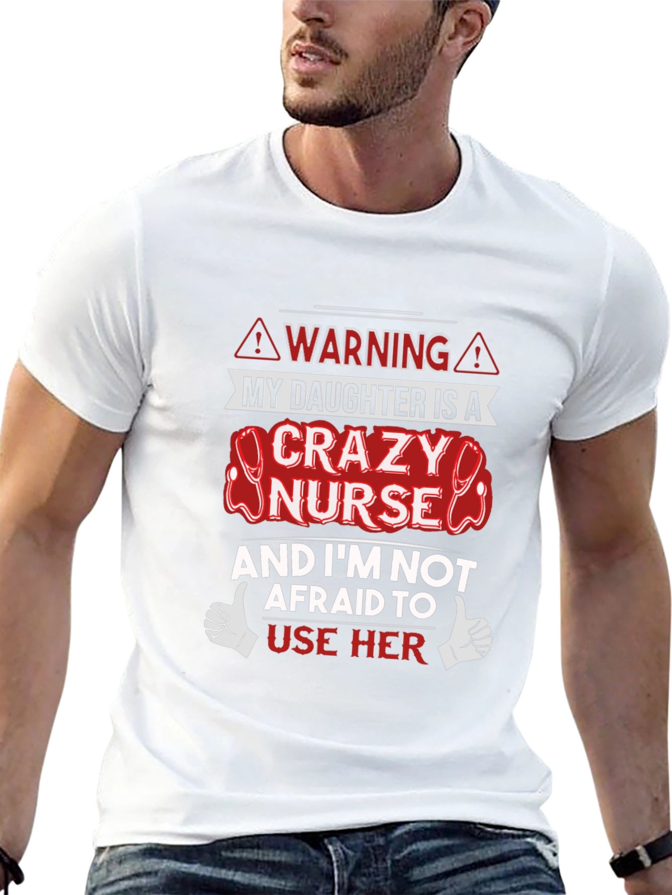 Crazy Nurse Daughter Novelty T-Shirt