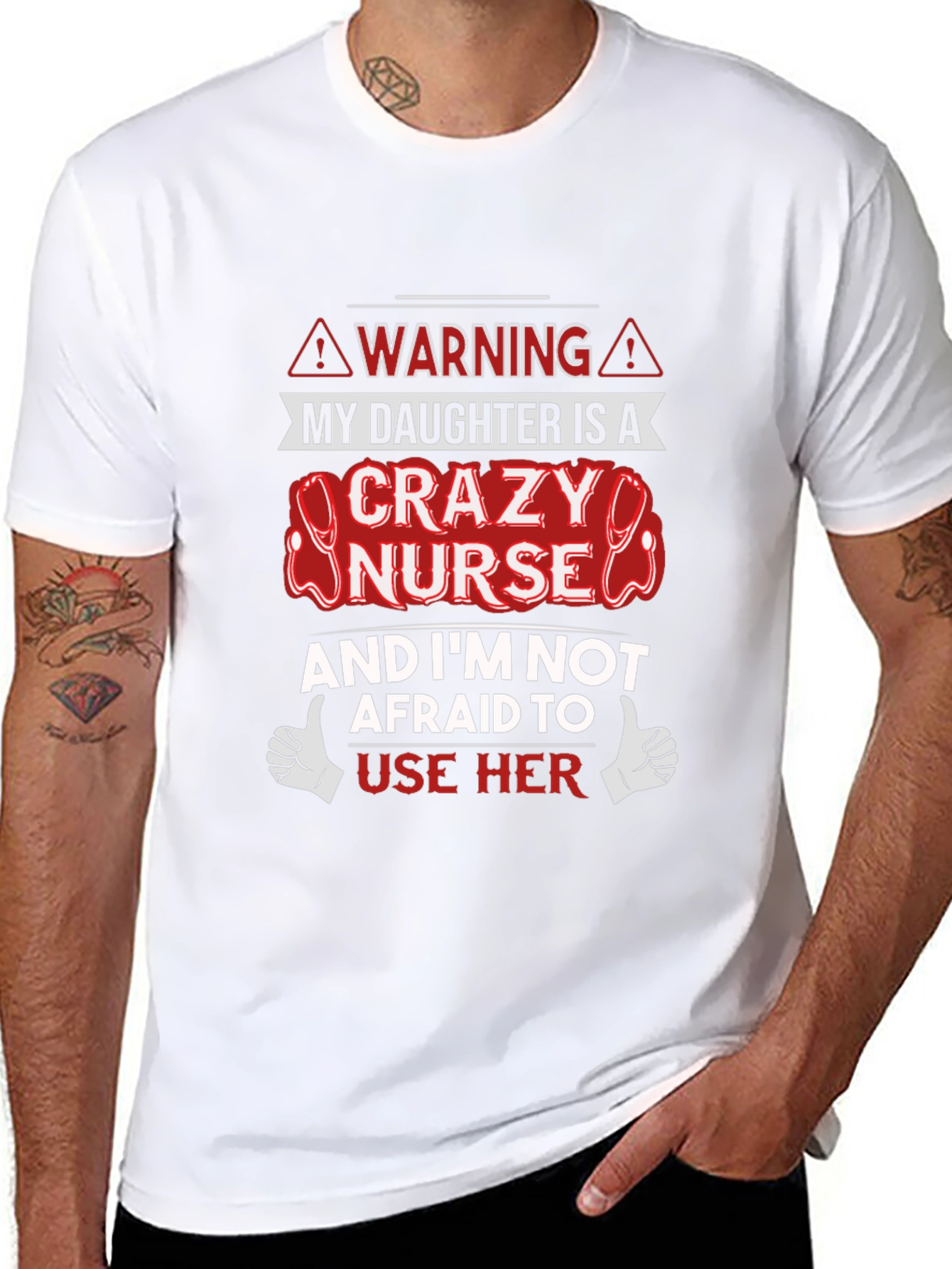 Crazy Nurse Daughter Novelty T-Shirt