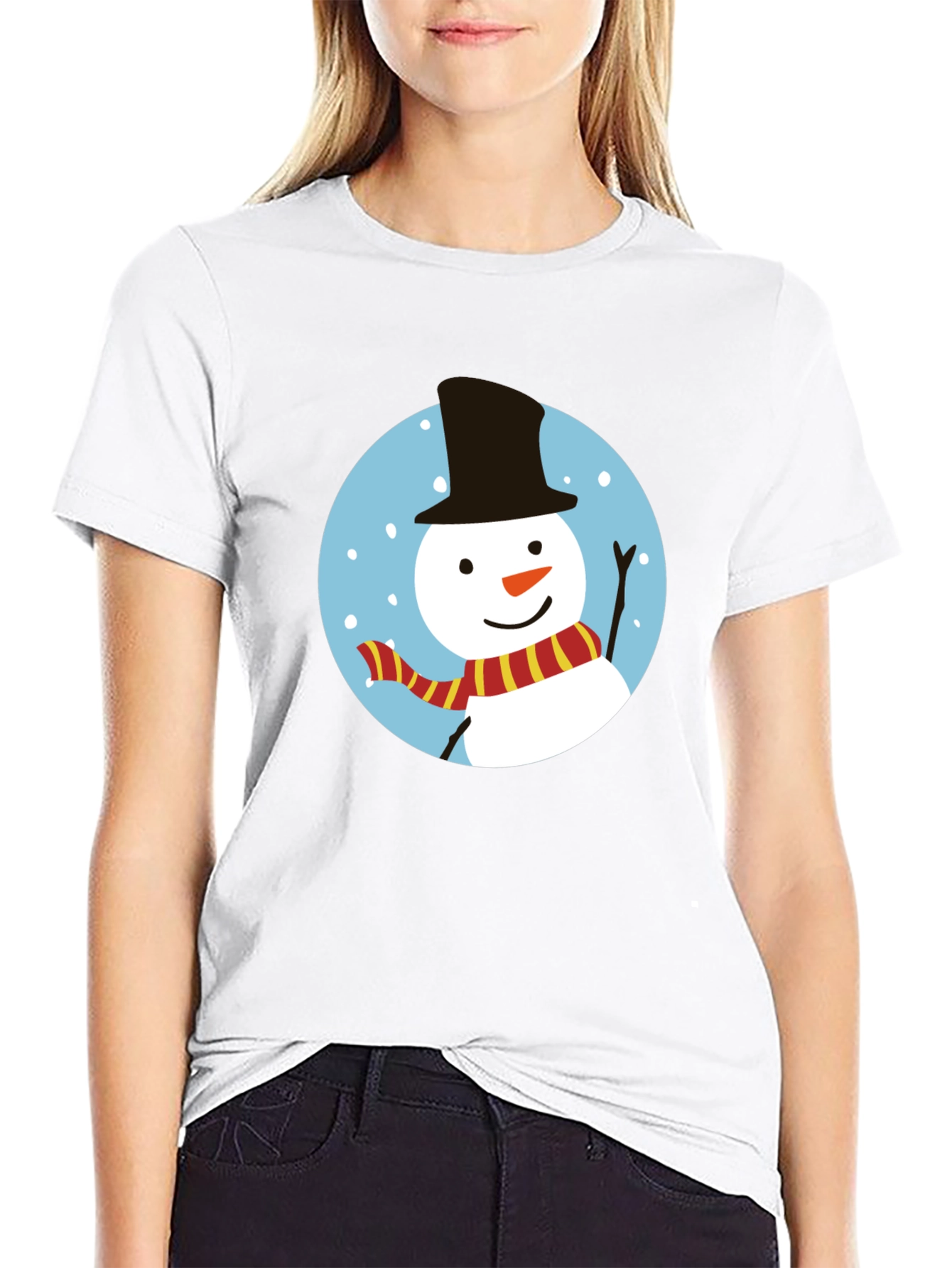Festive Snowman Graphic Tee - Holiday Cheer