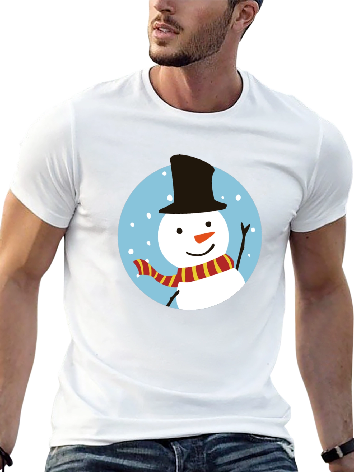 Festive Snowman Graphic Tee - Holiday Cheer