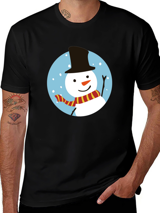 Festive Snowman Graphic Tee - Holiday Cheer