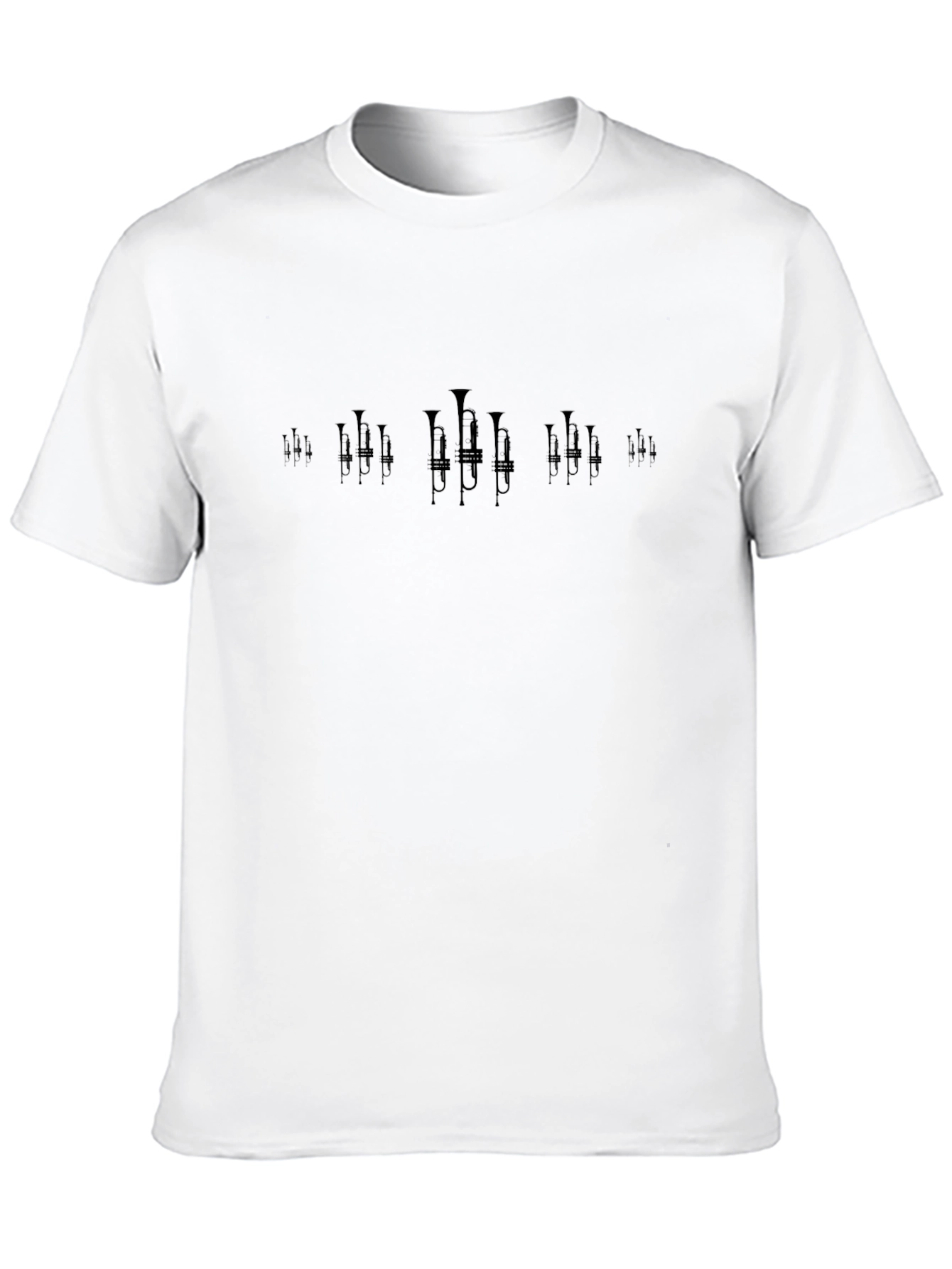 Stylish Black Trumpet Graphic T-Shirt