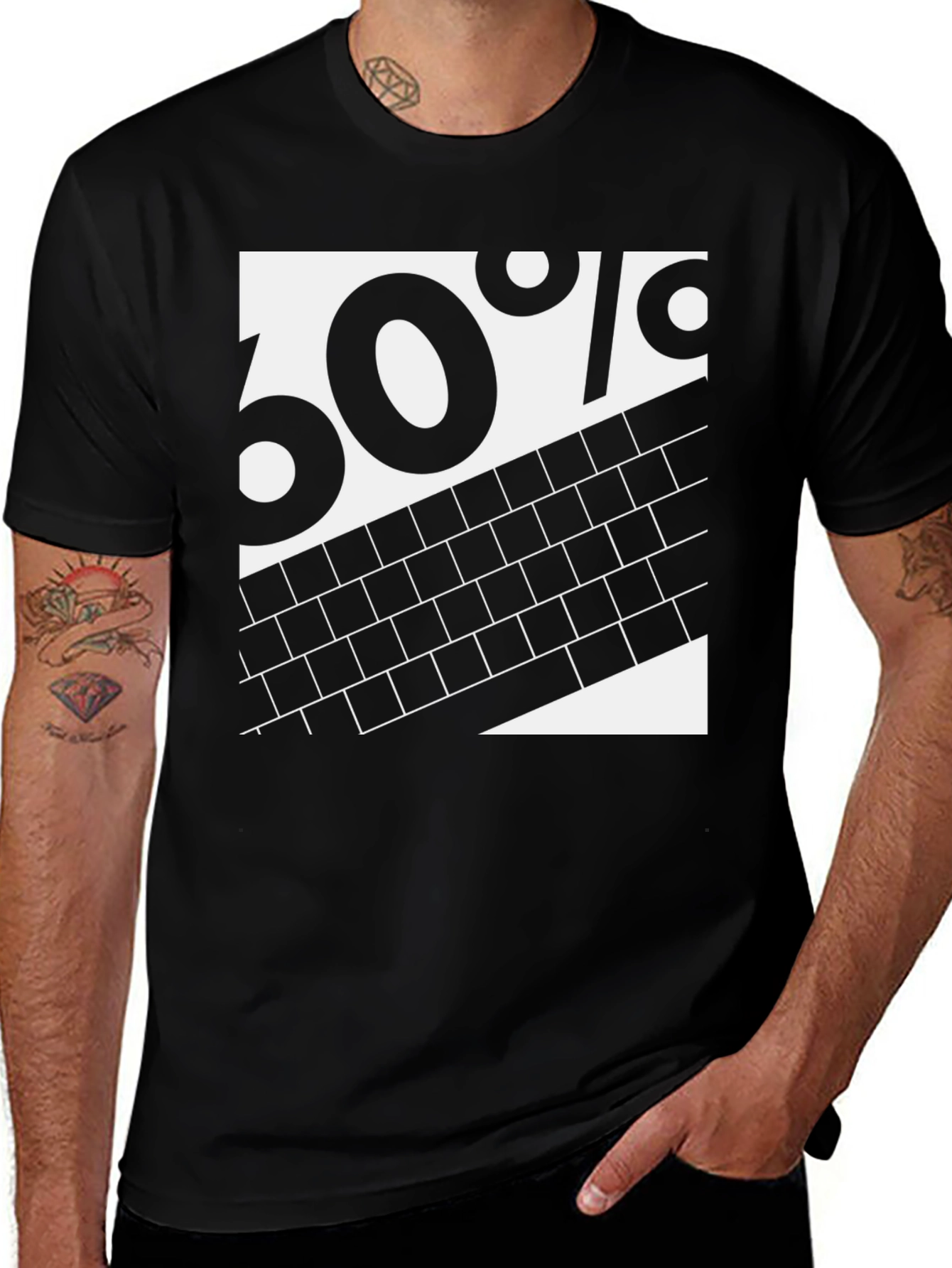 60% Brick Graphic Tee - Black