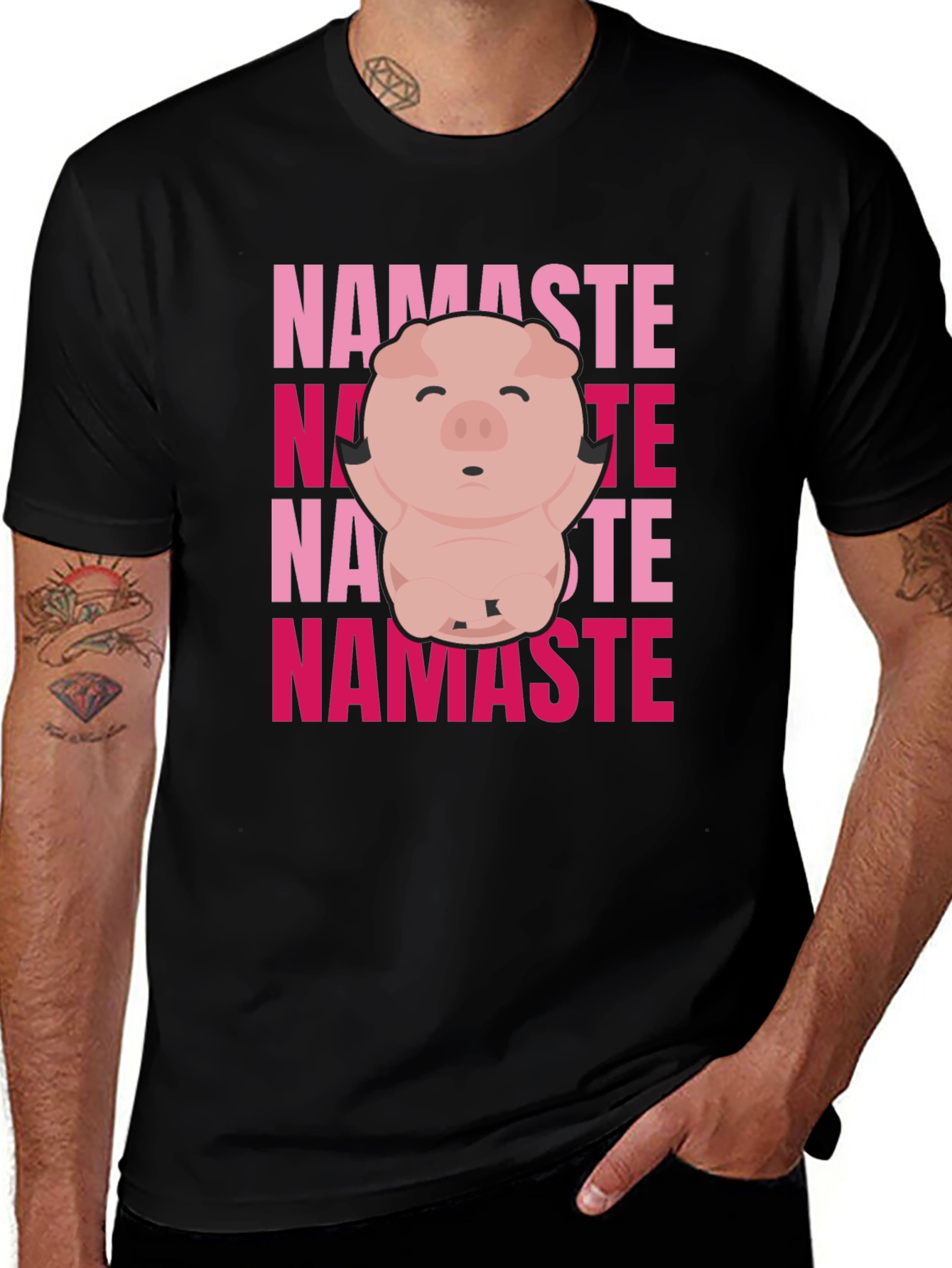 Namaste Pig Graphic Tee - Yoga Animal Shirt