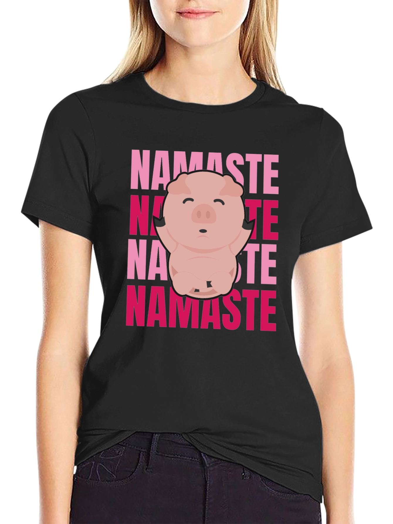 Namaste Pig Graphic Tee - Yoga Animal Shirt
