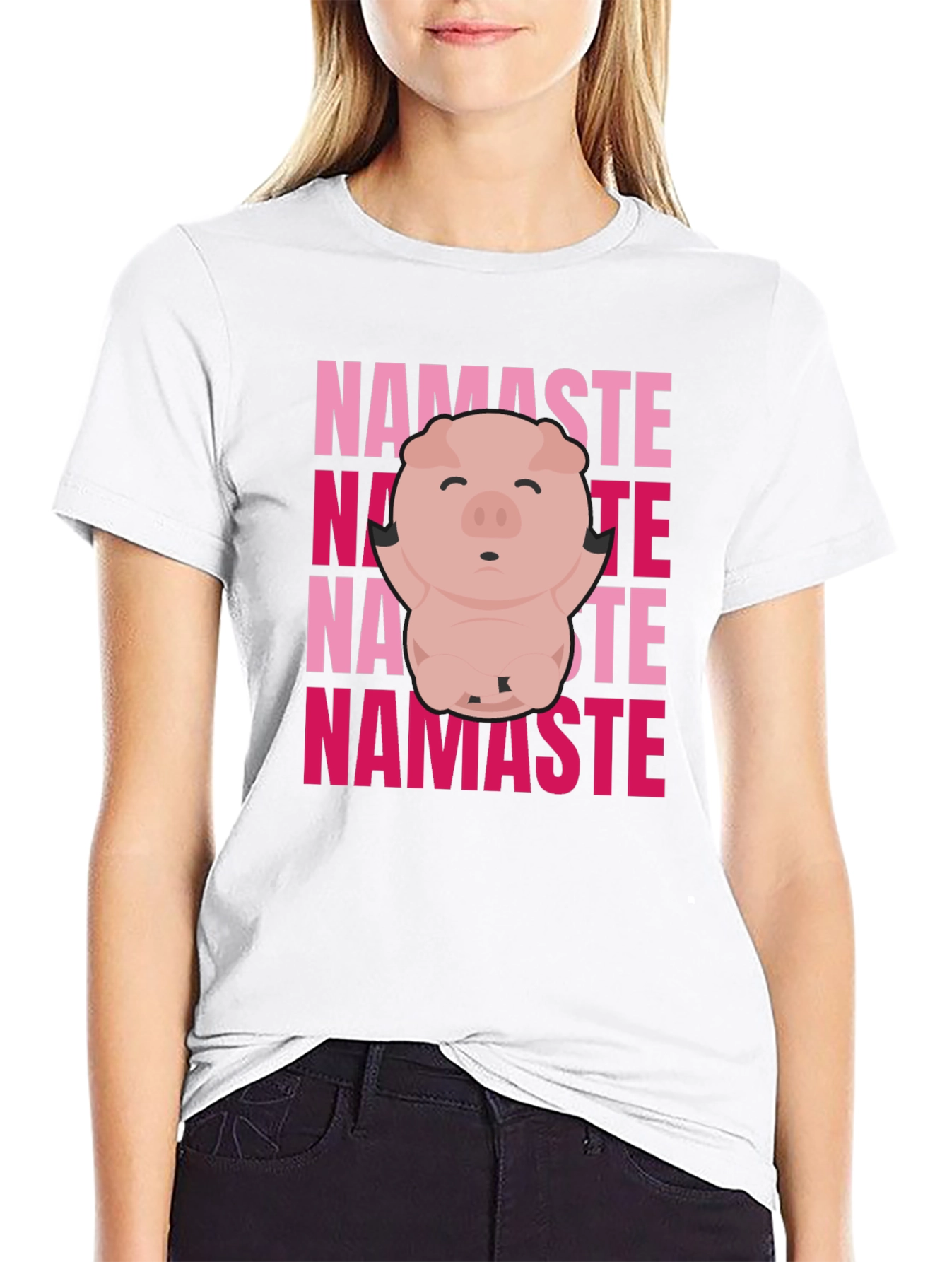 Namaste Pig Graphic Tee - Yoga Animal Shirt