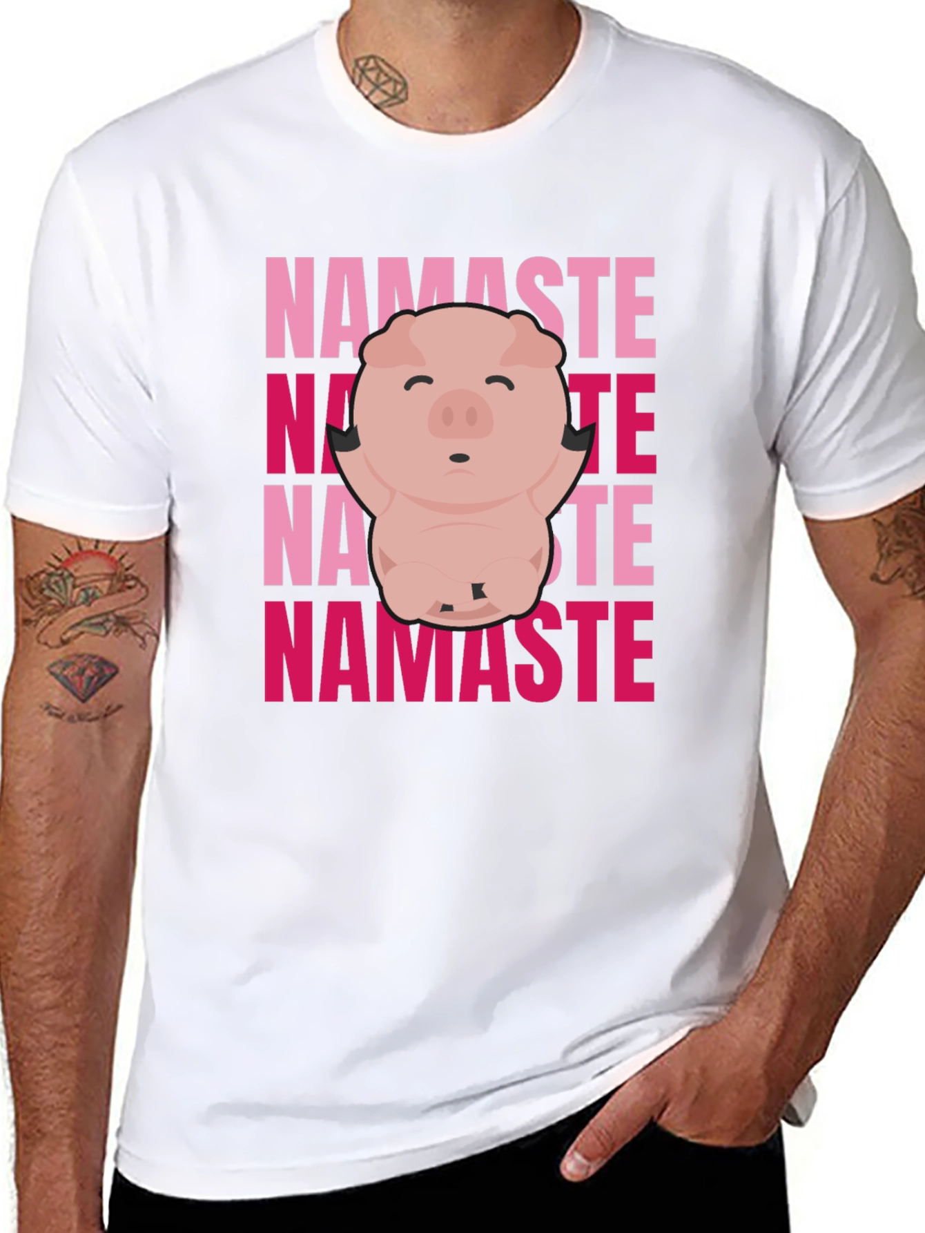 Namaste Pig Graphic Tee - Yoga Animal Shirt