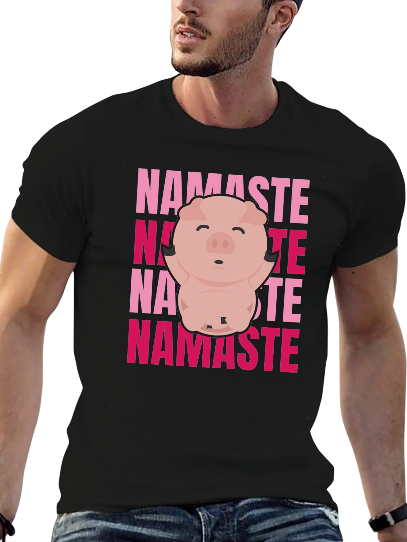 Namaste Pig Graphic Tee - Yoga Animal Shirt