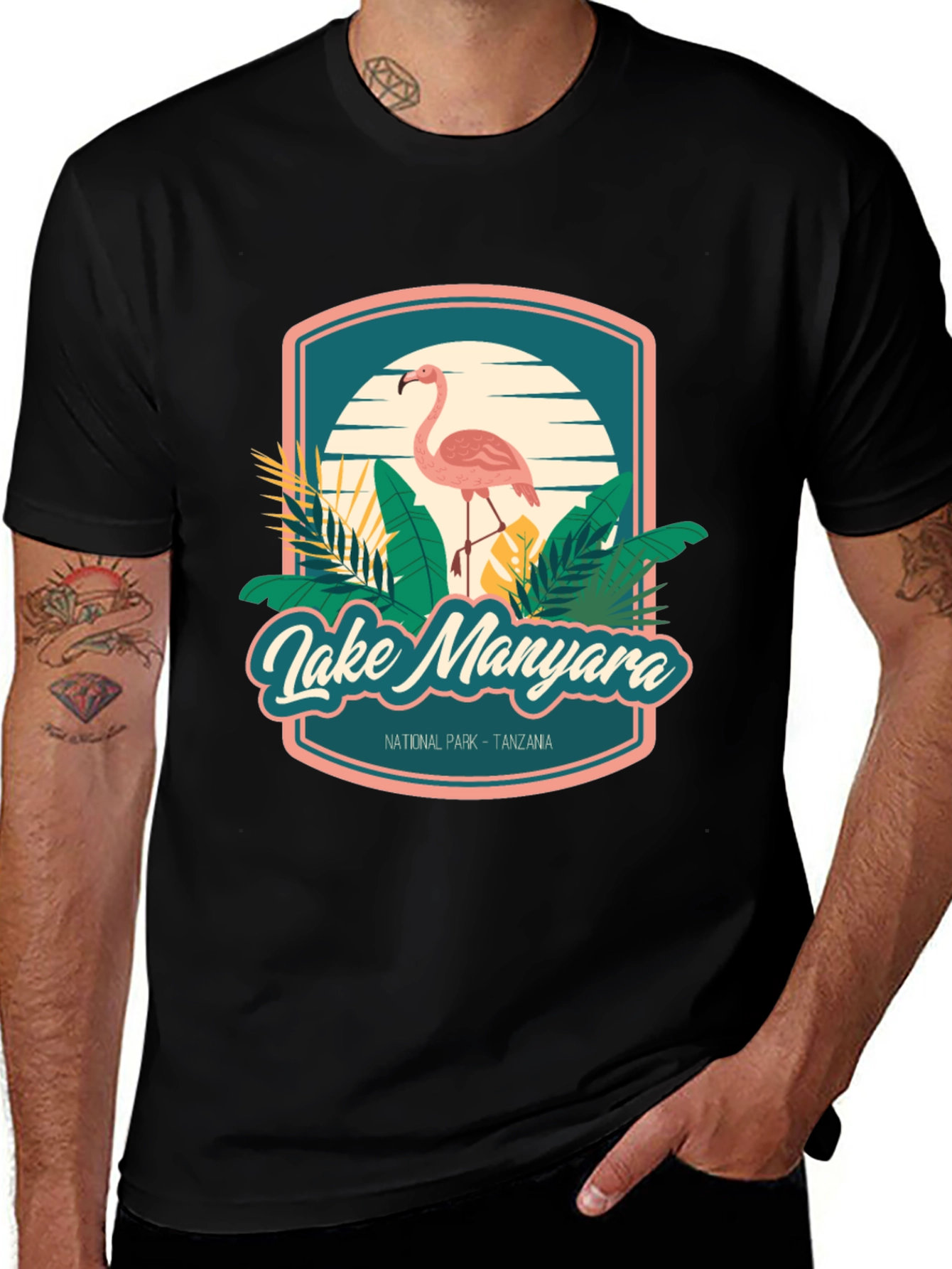Lake Manyara Tanzania Flamingo Graphic T-Shirt
