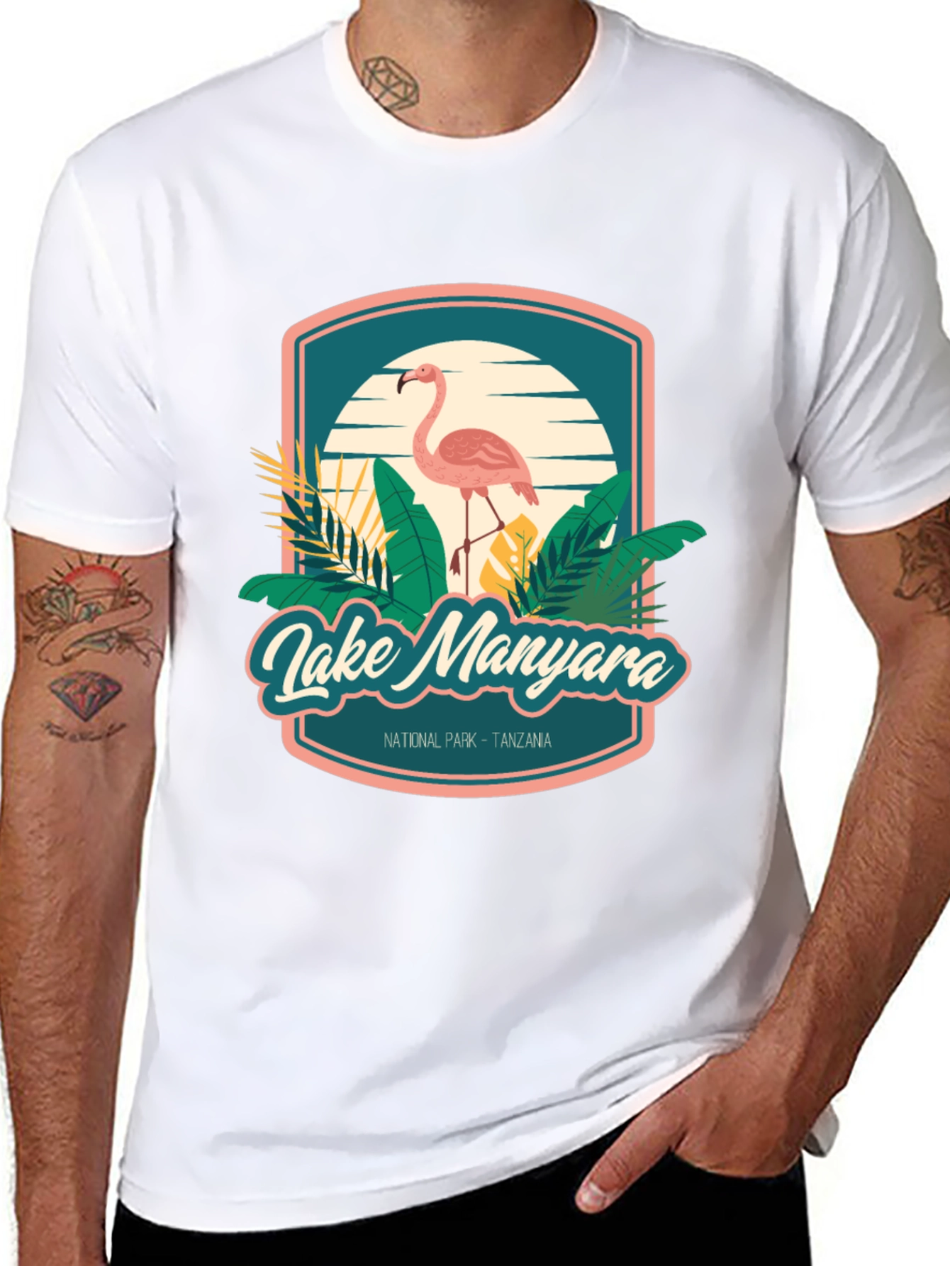 Lake Manyara Tanzania Flamingo Graphic T-Shirt