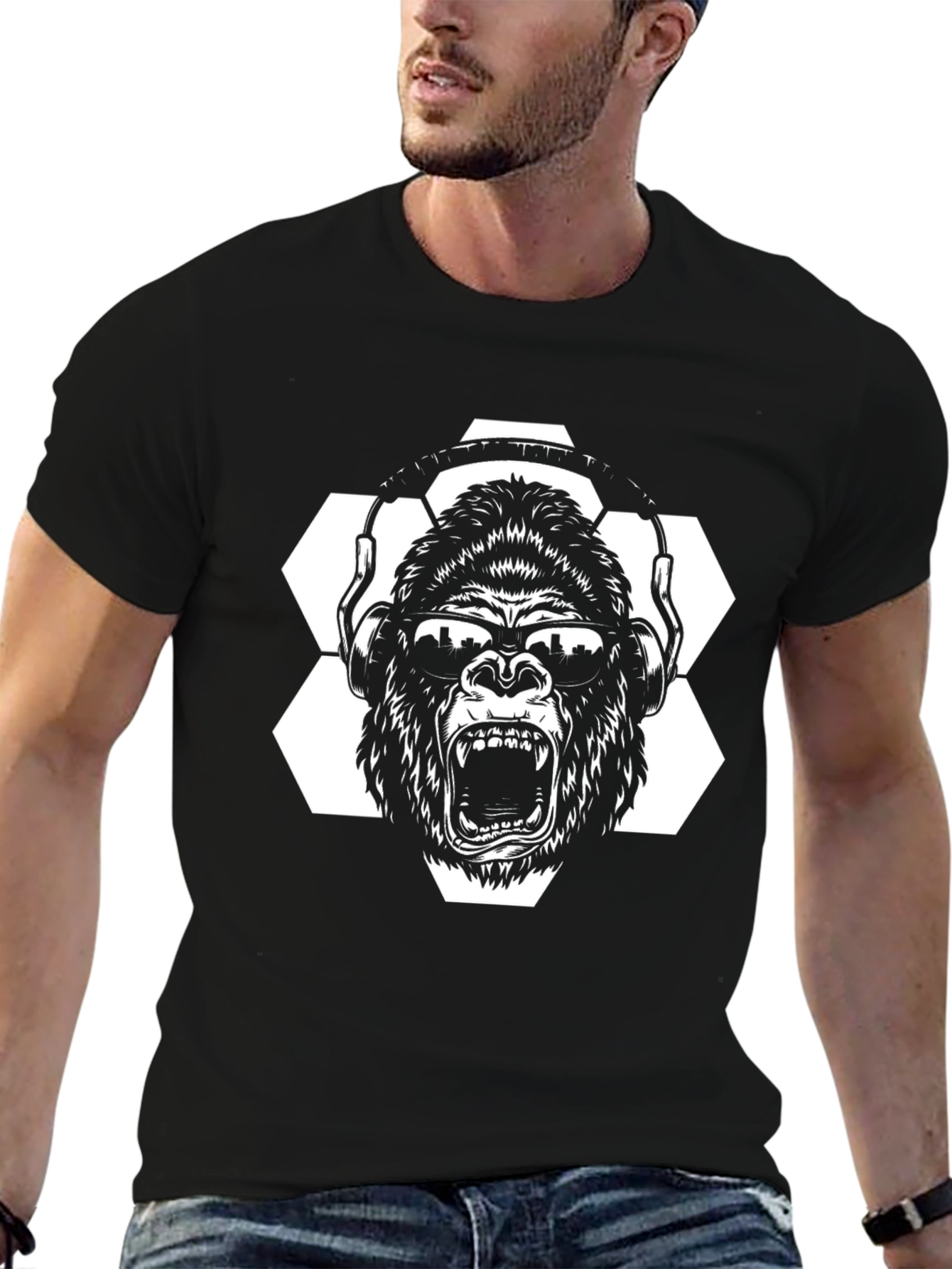 Cool Gorilla DJ Black T-Shirt