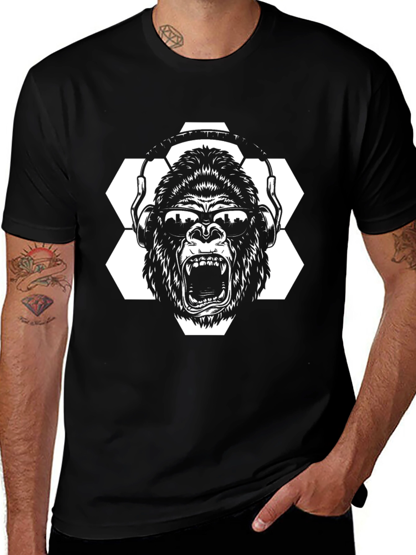 Cool Gorilla DJ Black T-Shirt