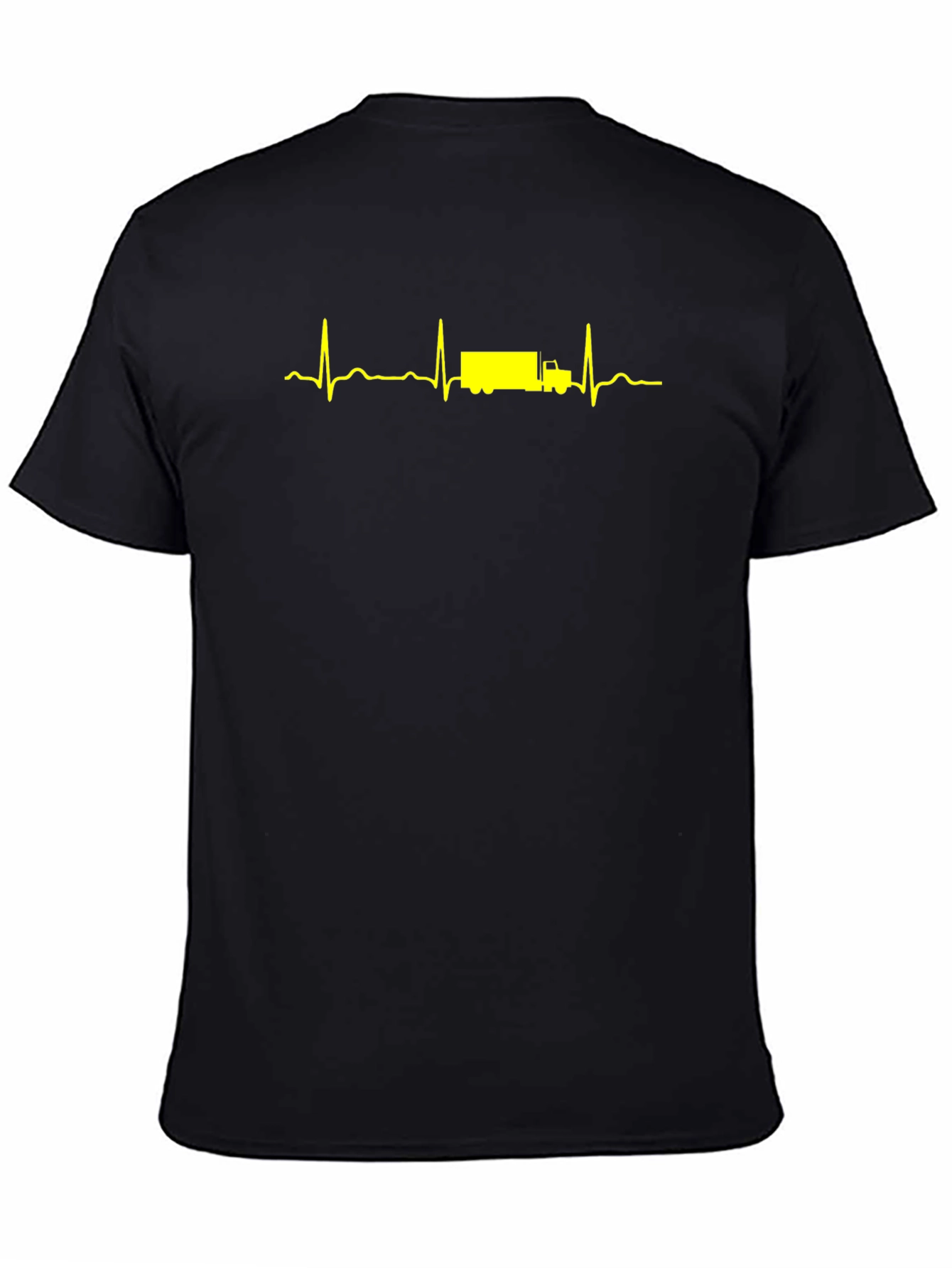 Truck Heartbeat Mens T-Shirt - Black