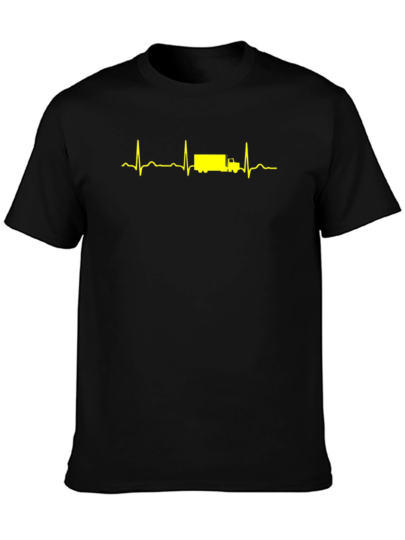 Truck Heartbeat Mens T-Shirt - Black