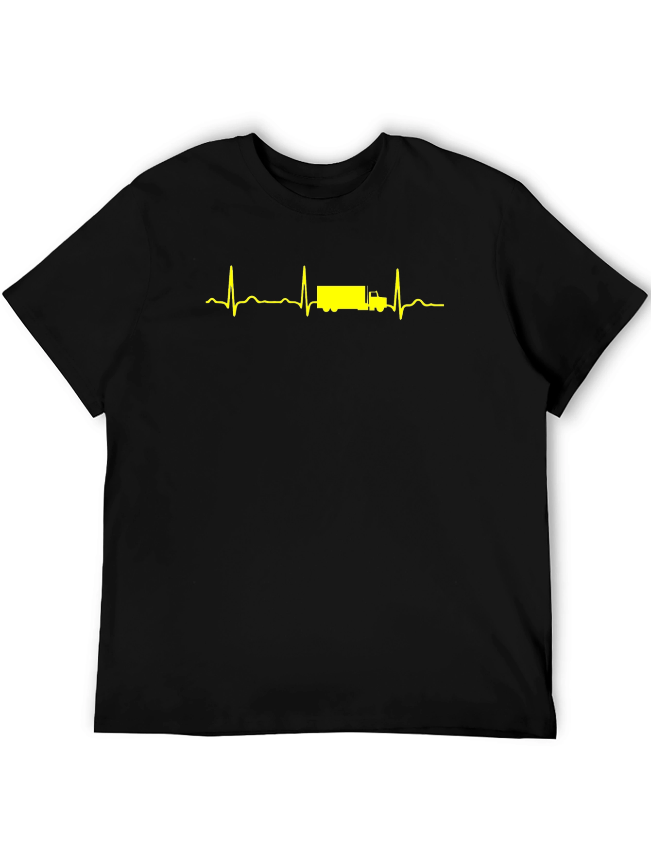 Truck Heartbeat Mens T-Shirt - Black