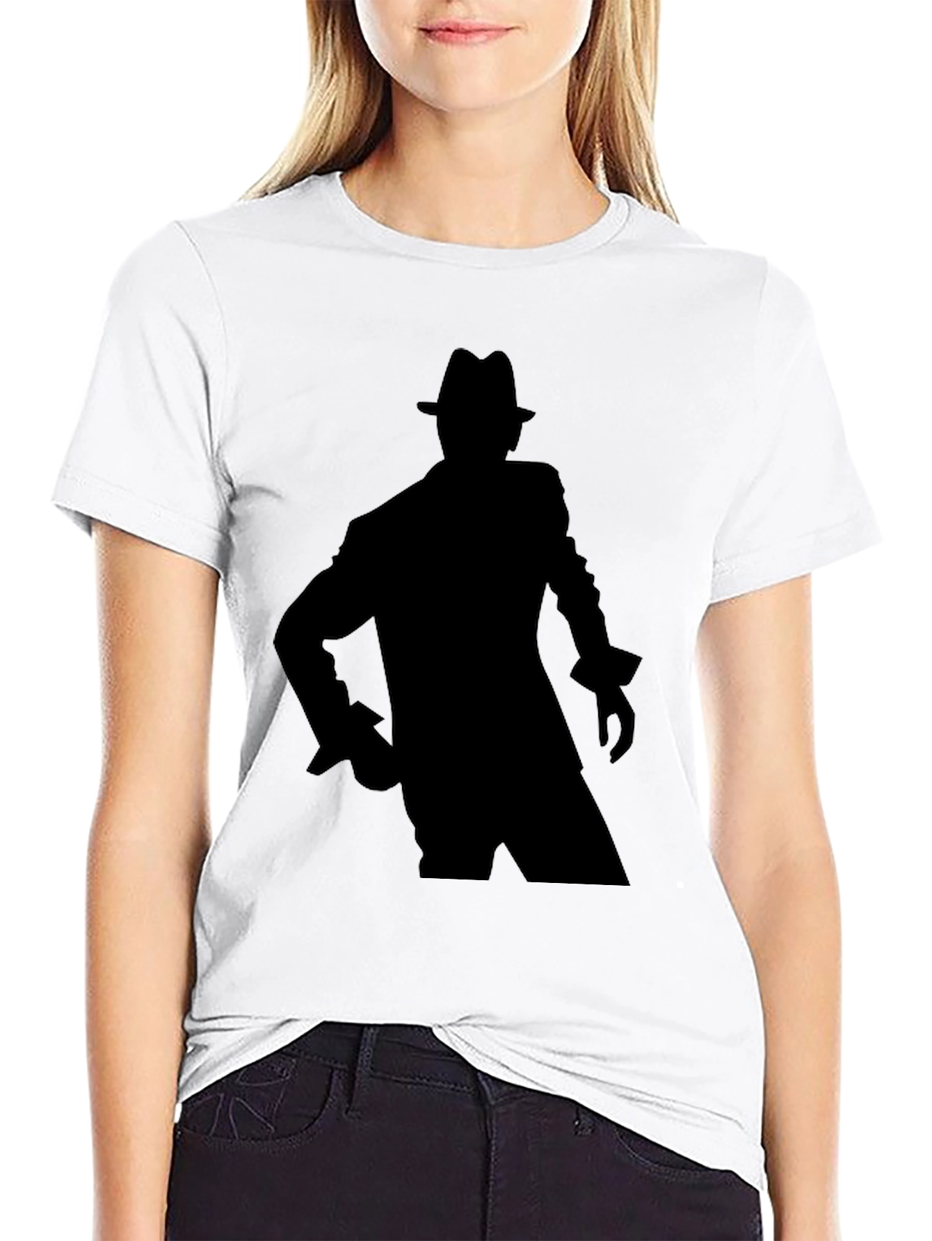 Black Silhouette Fedora Graphic Tee