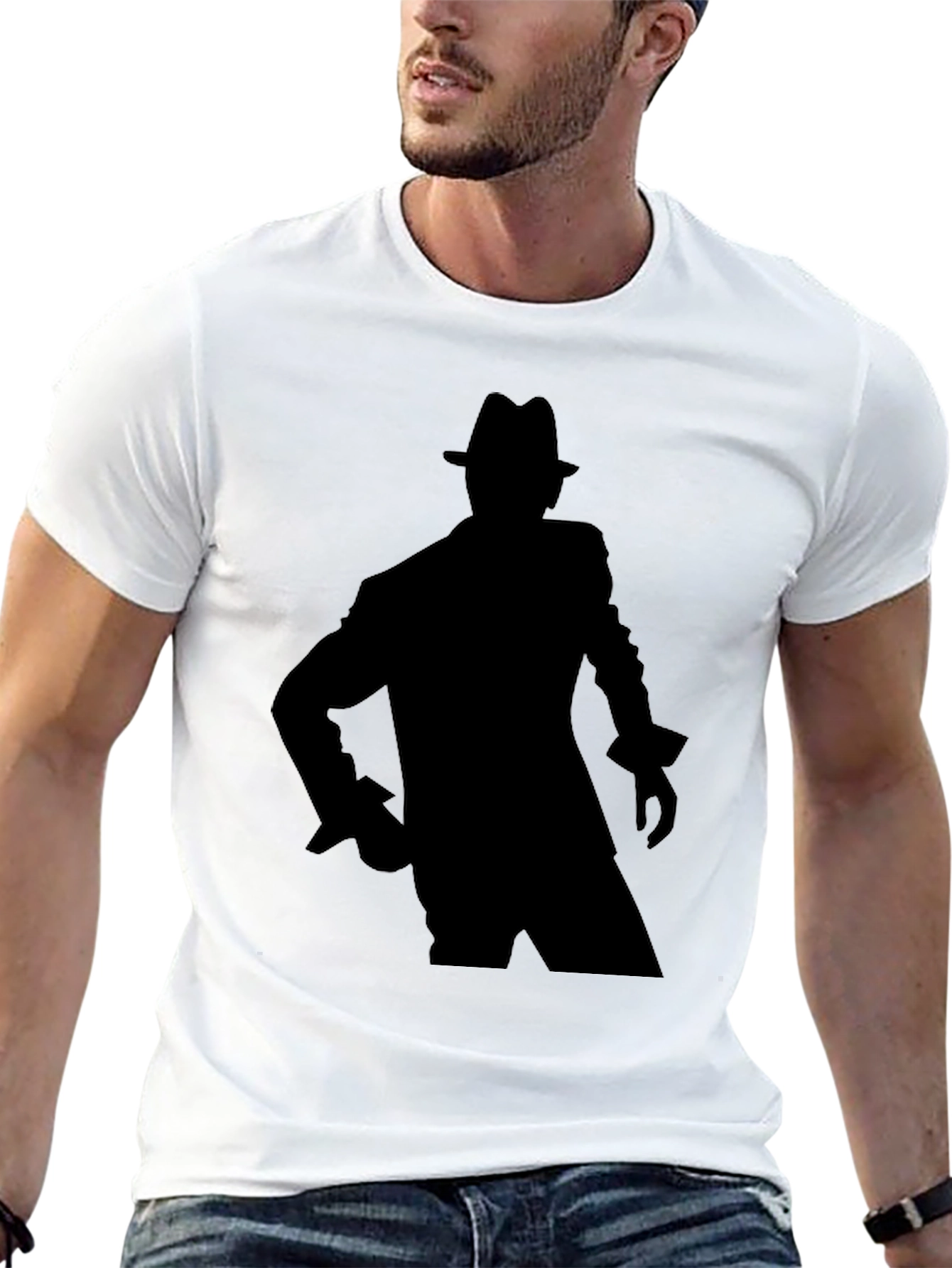 Black Silhouette Fedora Graphic Tee