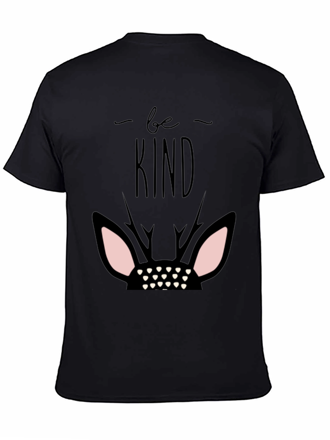 Be Kind Deer Graphic Black T-Shirt