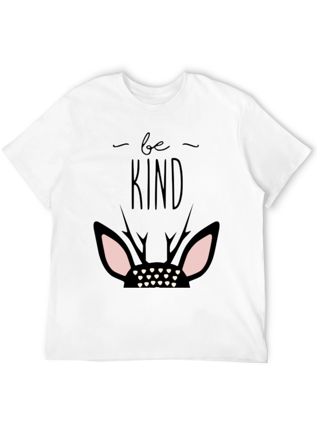 Be Kind Deer Graphic Black T-Shirt