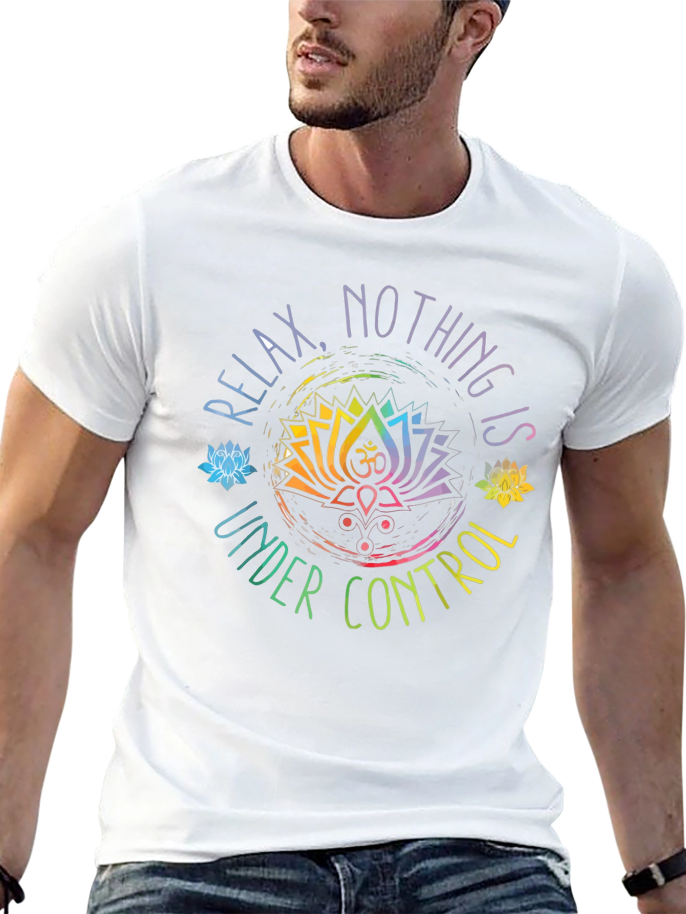 Relax Nothing Is Under Control Black Graphic Tee