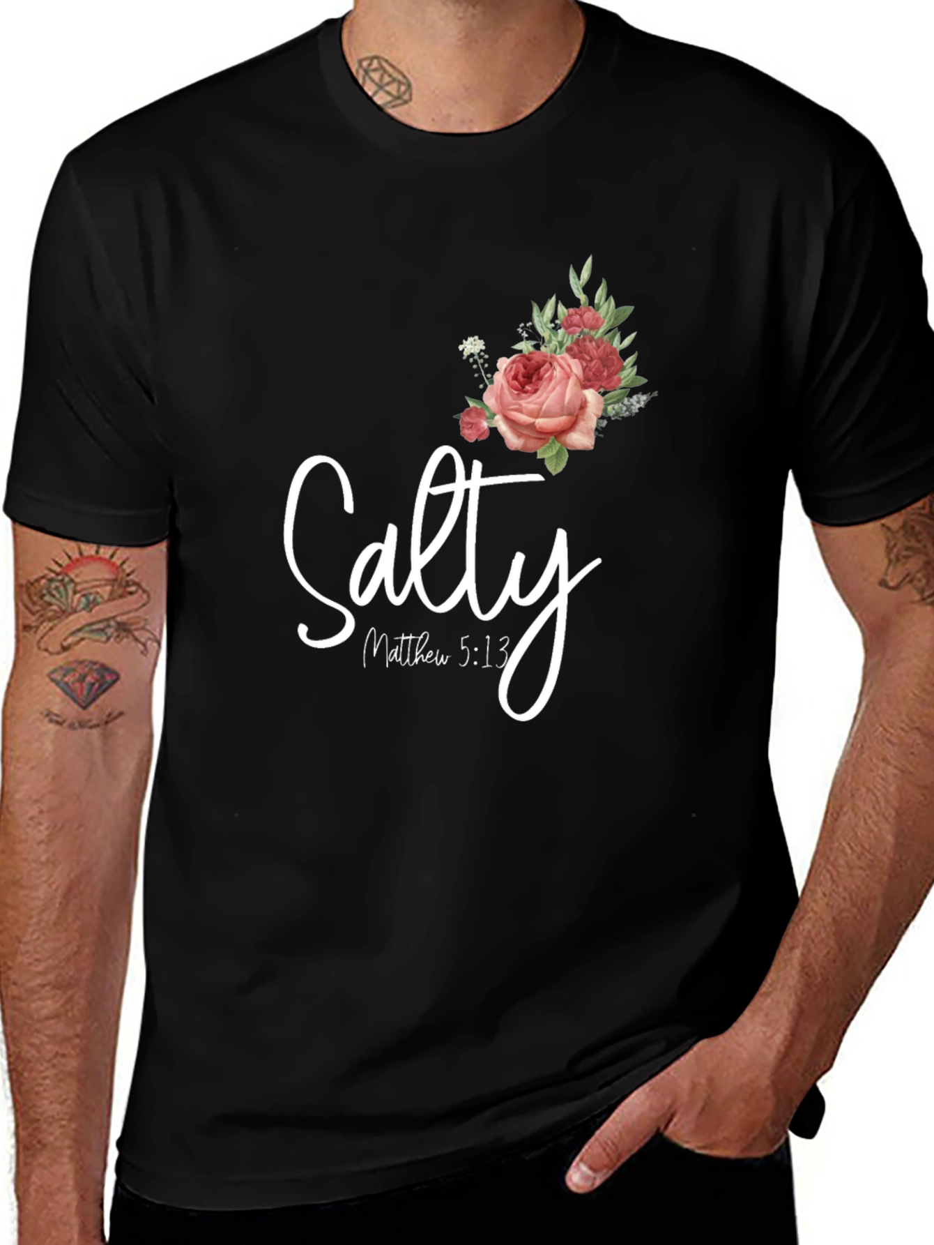 Salty Matthew 5:13 Floral Graphic T-Shirt