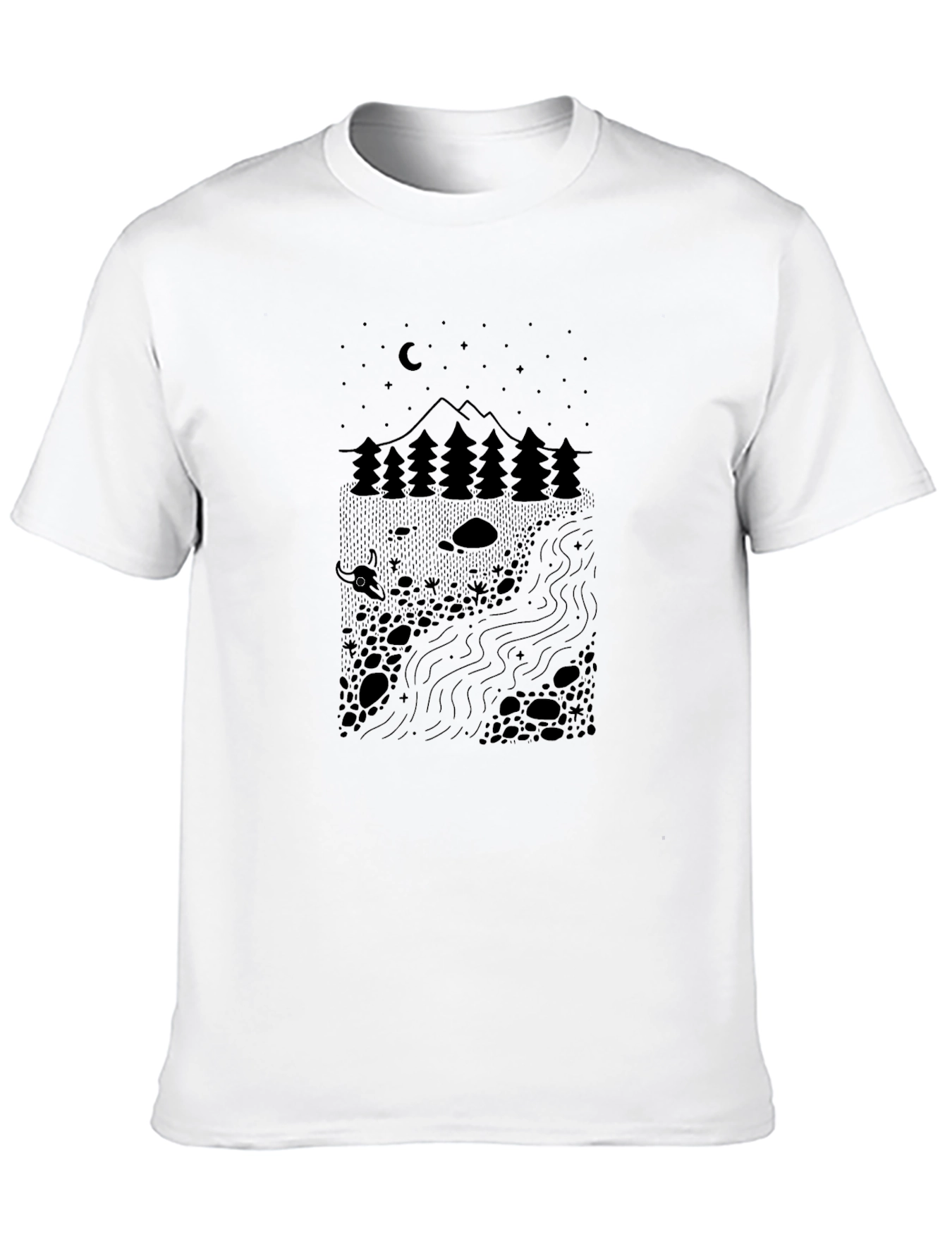 Nature Scene Black Graphic Tee