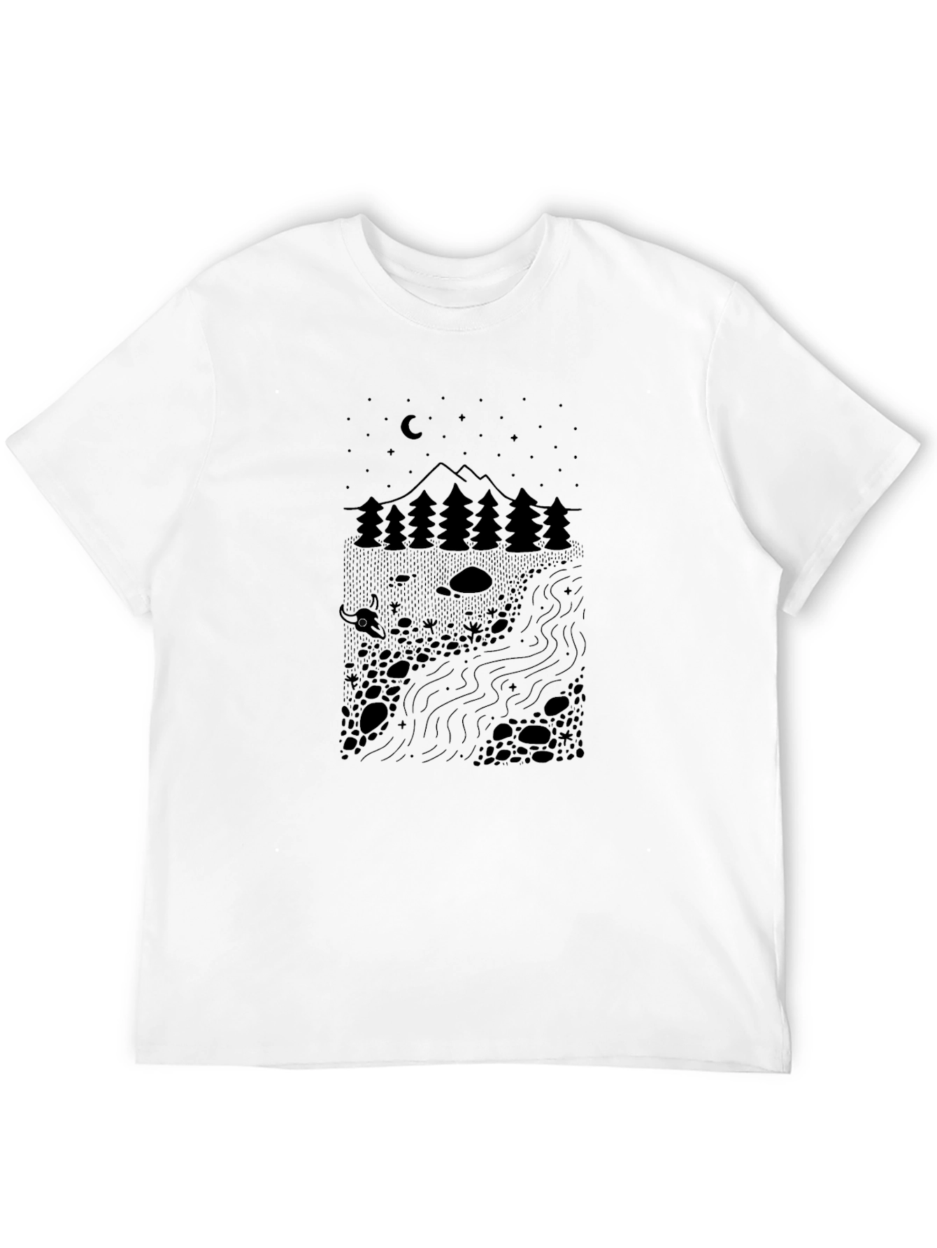 Nature Scene Black Graphic Tee