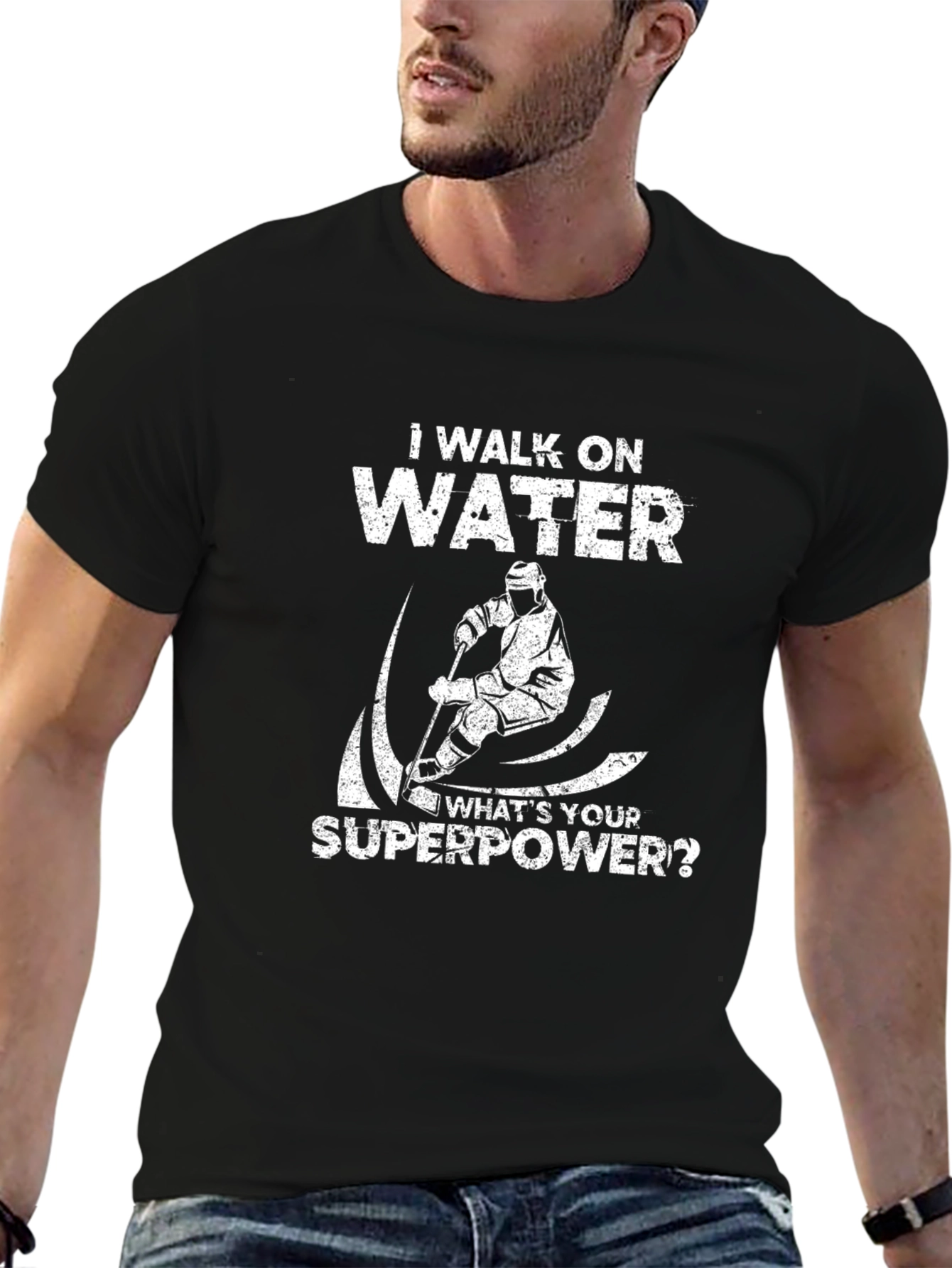I Walk On Water Hockey Superpower T-Shirt