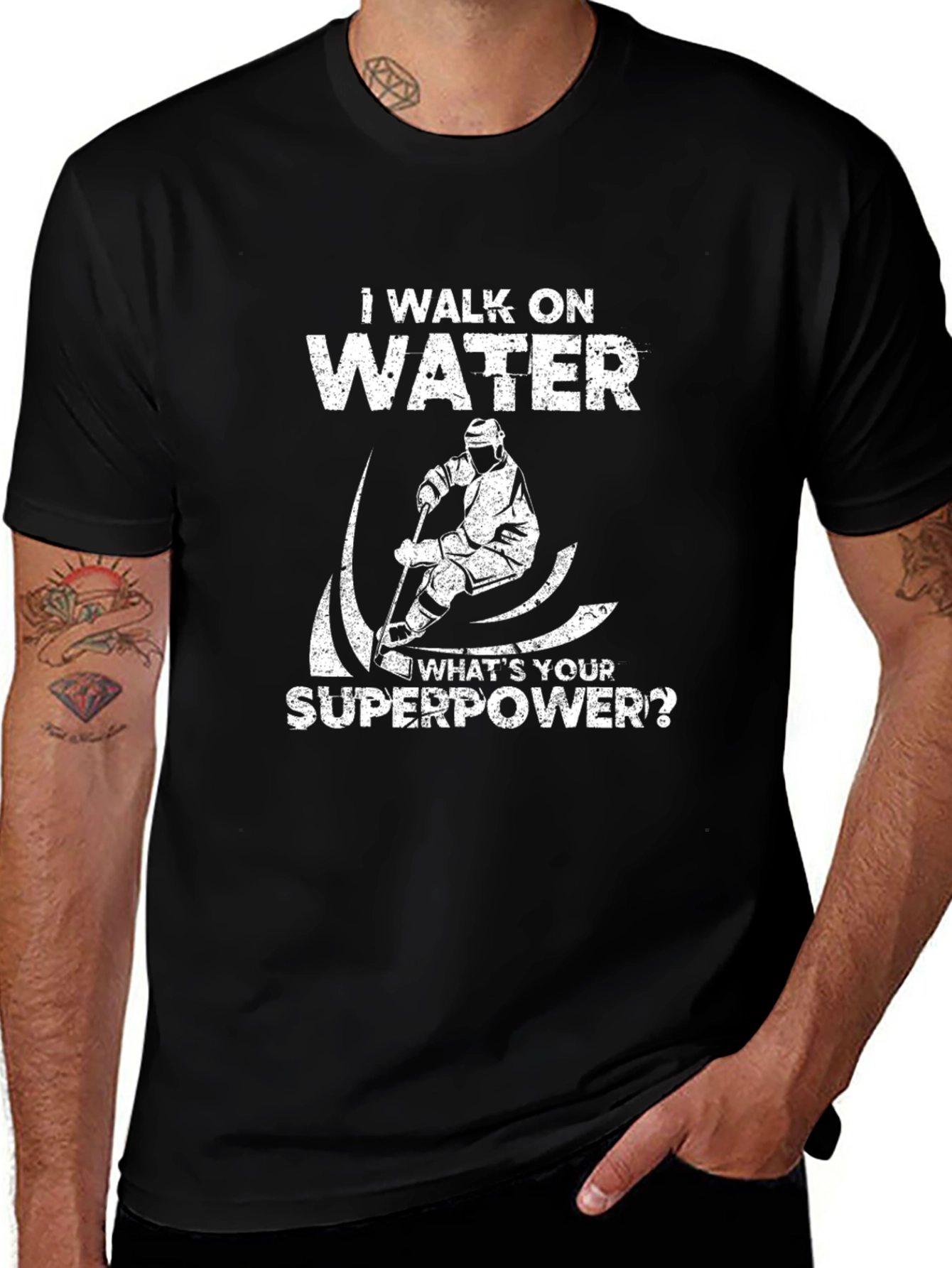 I Walk On Water Hockey Superpower T-Shirt