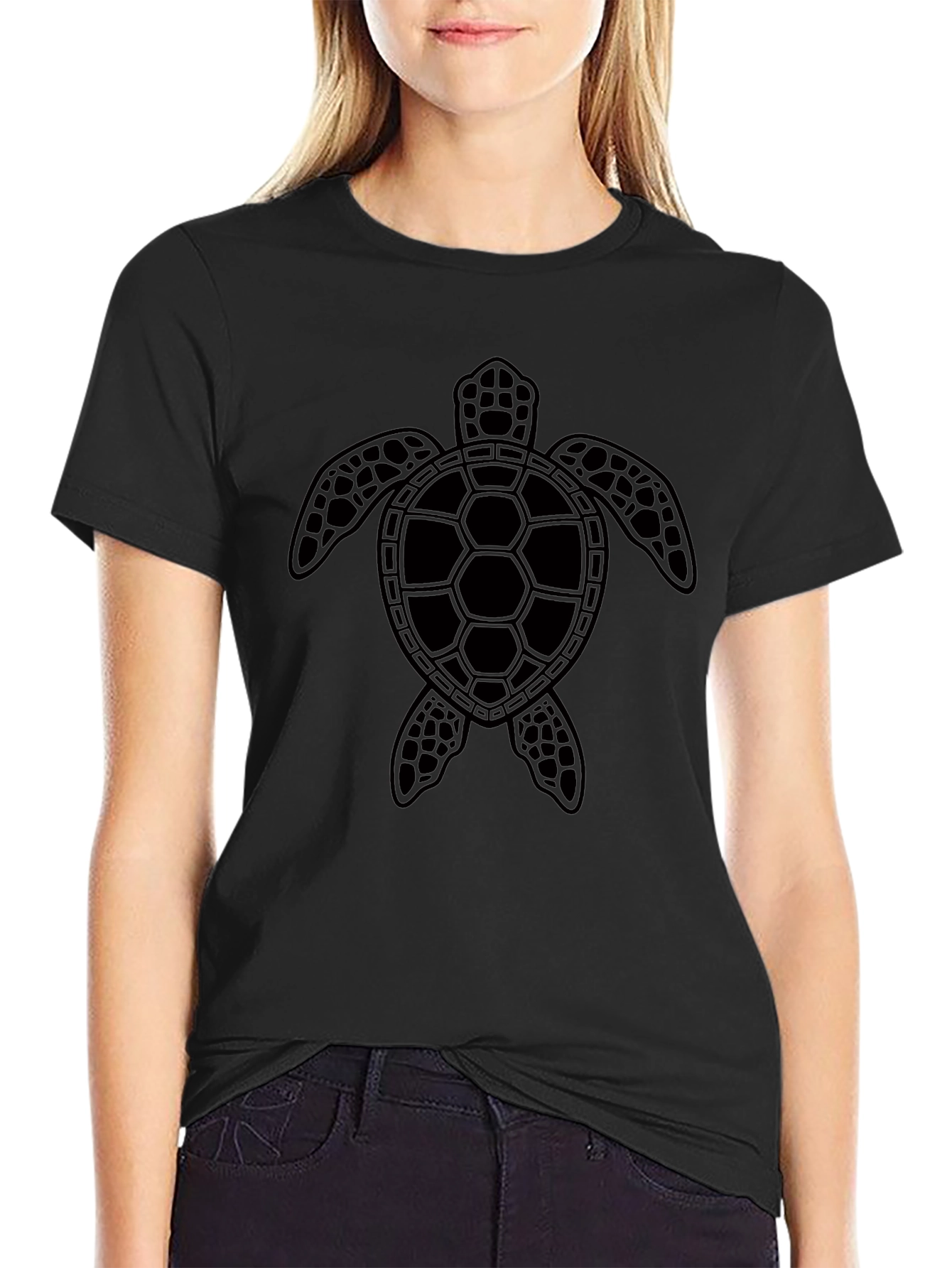 Sea Turtle Graphic Tee - Black