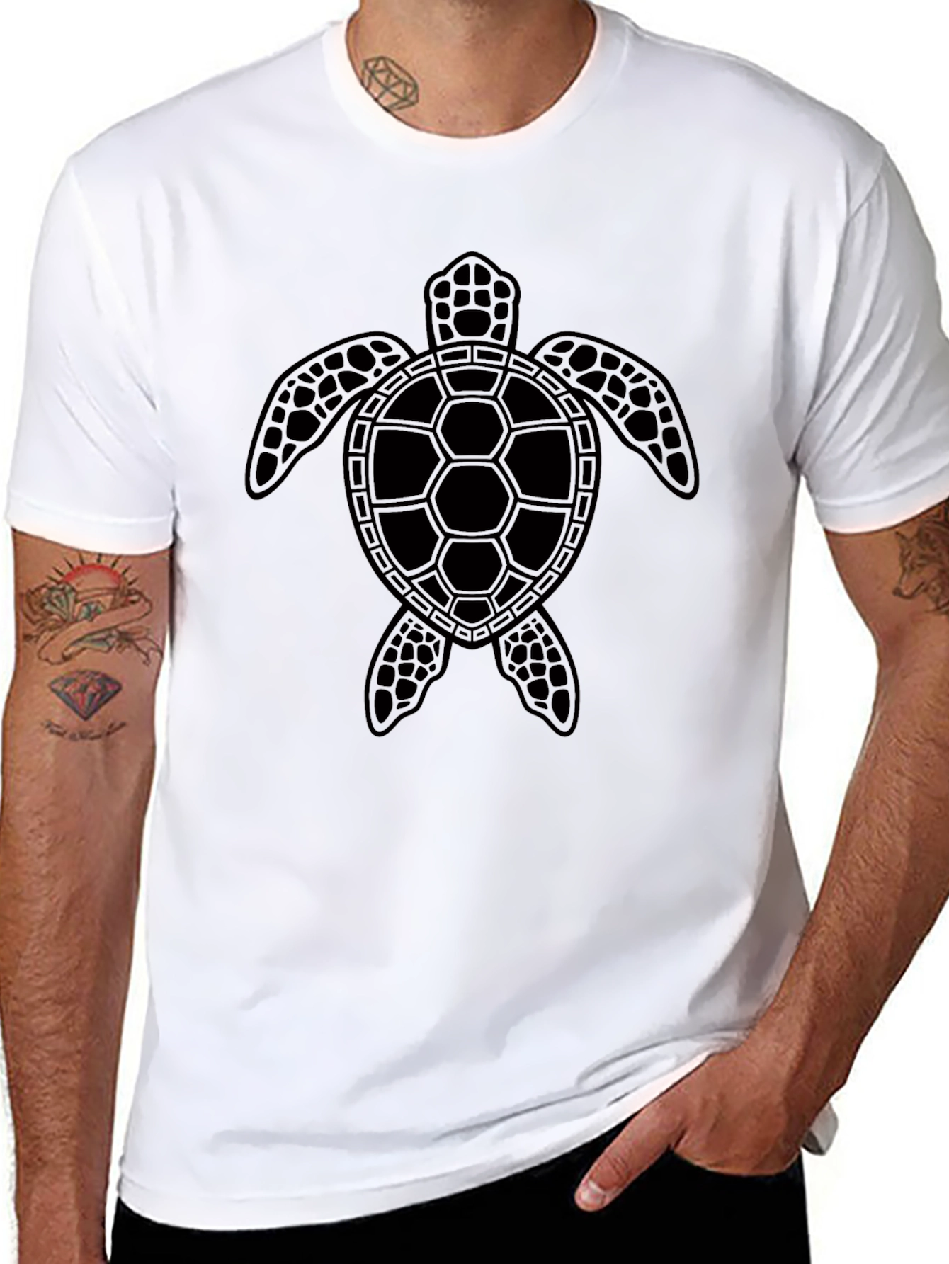 Sea Turtle Graphic Tee - Black